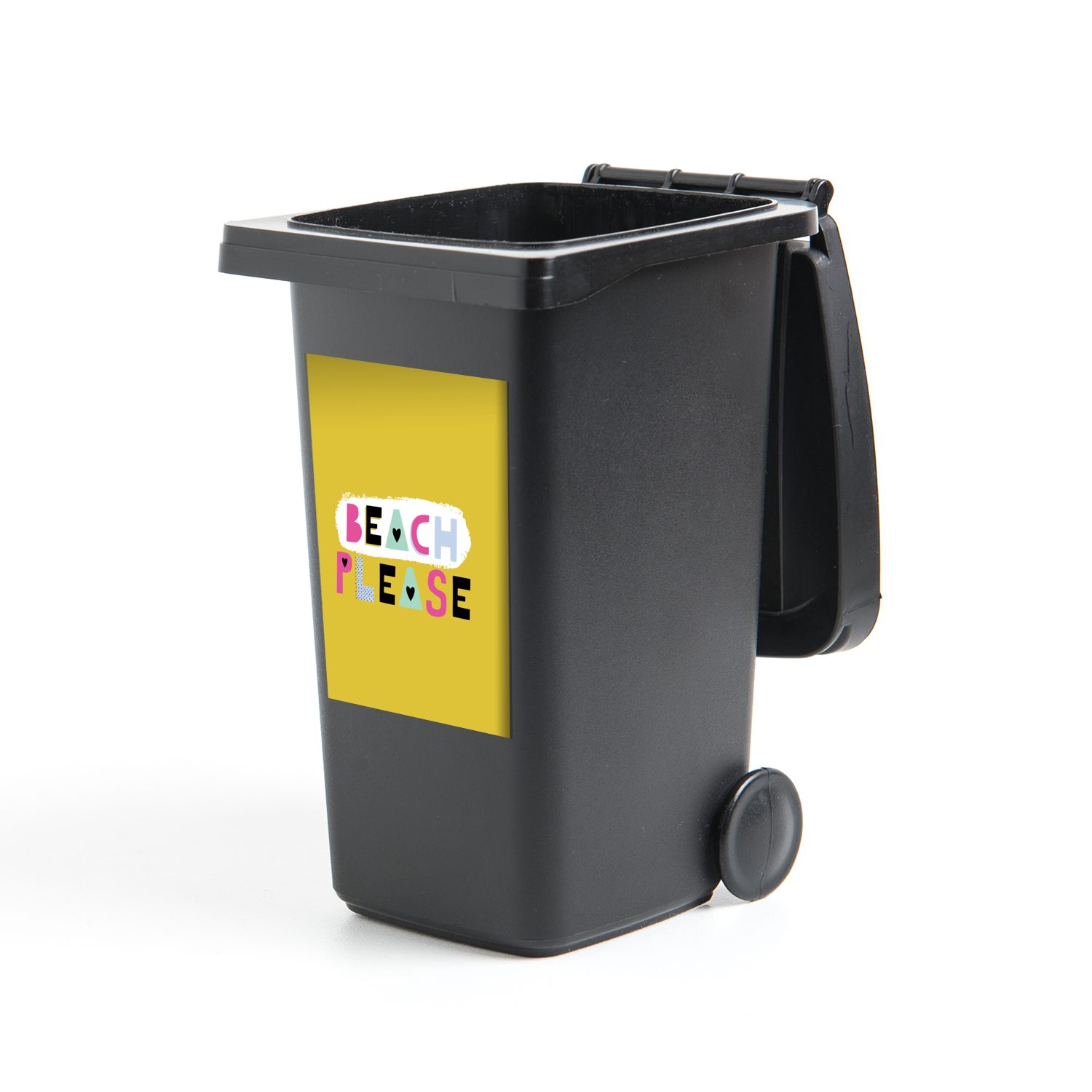 MuchoWow Wandsticker Sommer - Gelb - Zitat (1 St), Mülleimer-aufkleber, Mülltonne, Sticker, Container, Abfalbehälter
