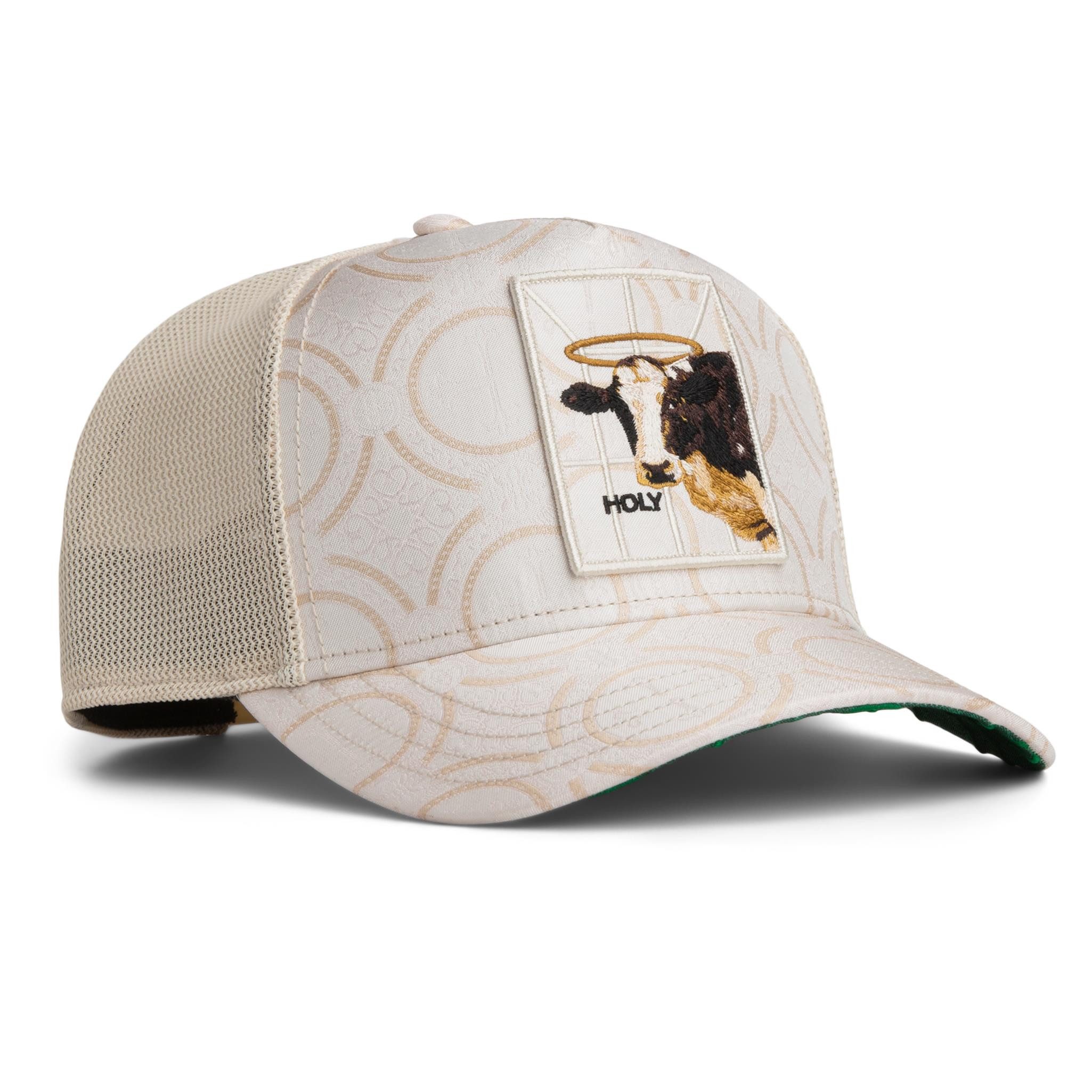 GOORIN Bros. Trucker Cap Goorin Bros. Religulous - Holy Cow Trucker Cap Chalk (Basecap, Basecap, Trucker Kappe, Meshcap) Heilig Muster