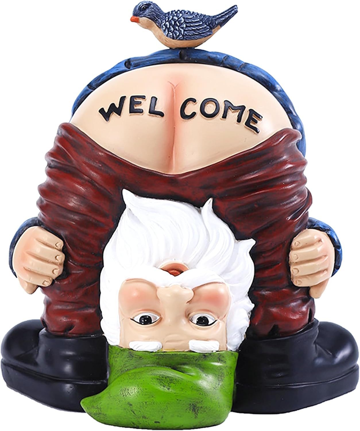 FELIXLEO Dekofigur Willkommen Gartenzwerg Statue Wasserdicht für Garten Rasen Hof (1 St)