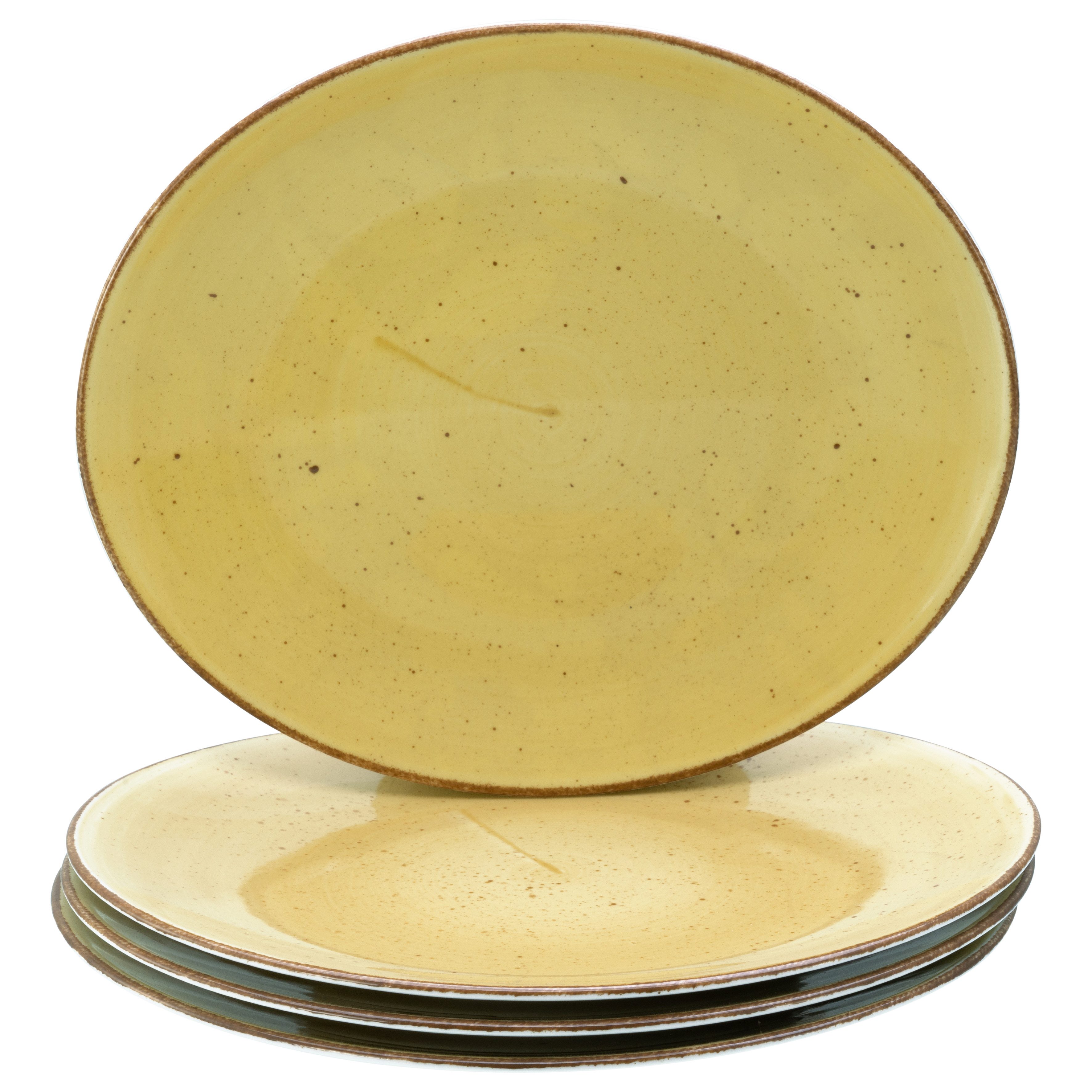 CreaTable Steakteller Vintage Nature, Teller Set, 4-tlg., (4 St), Naturverbundenes Design, Vielseitig einsetzbar