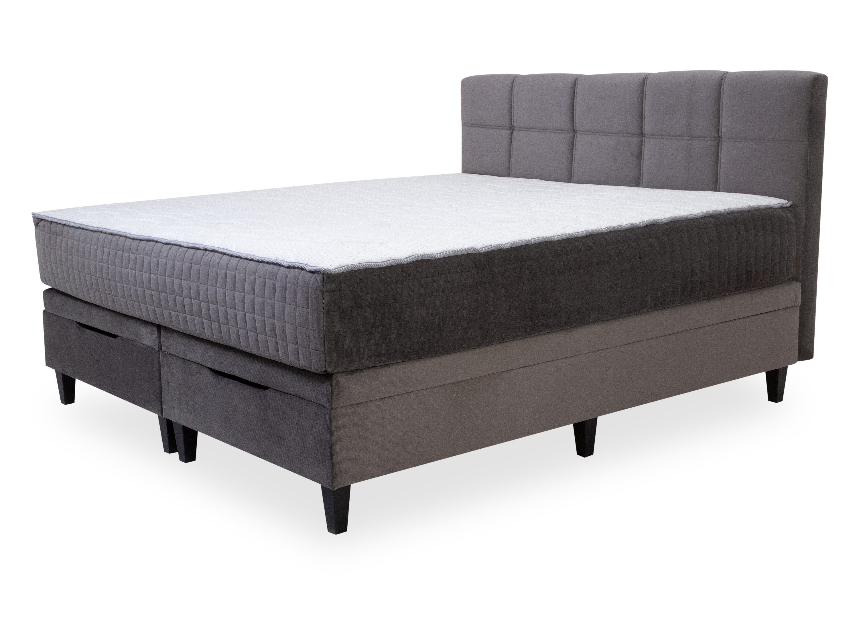 HARPER Boxspringbett Boxbett HARPER SENDAI LF 180x200 cm grau