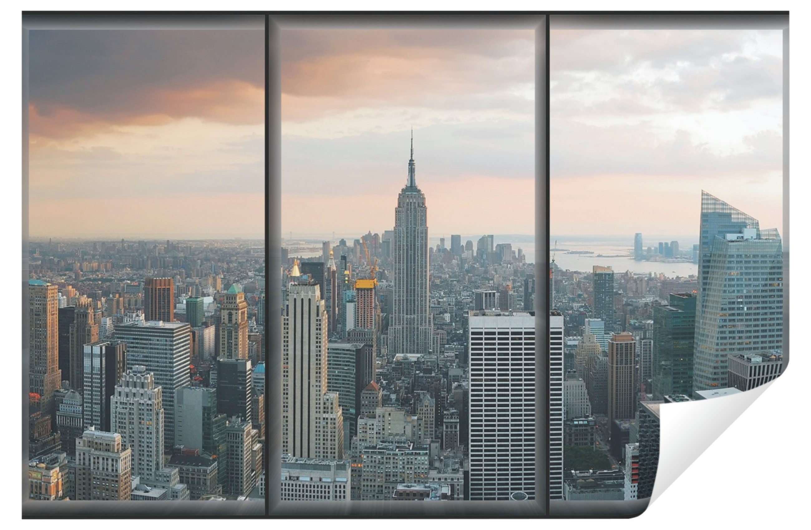 Wallarena Fototapete 3D Fenster New York Panorama Tapete Wohnzimmer Schlafz günstig online kaufen
