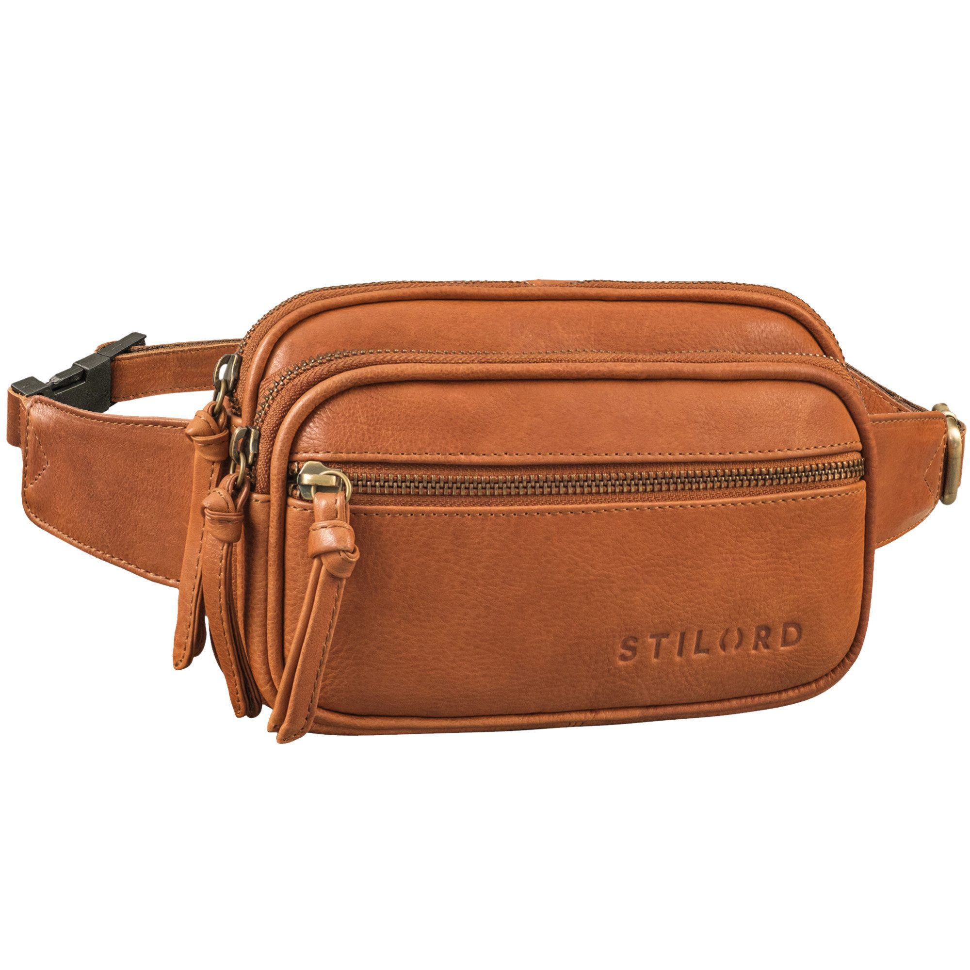 STILORD Bauchtasche "Juno" Große Bauchtasche Damen Leder für Freizeit Festival Reisen