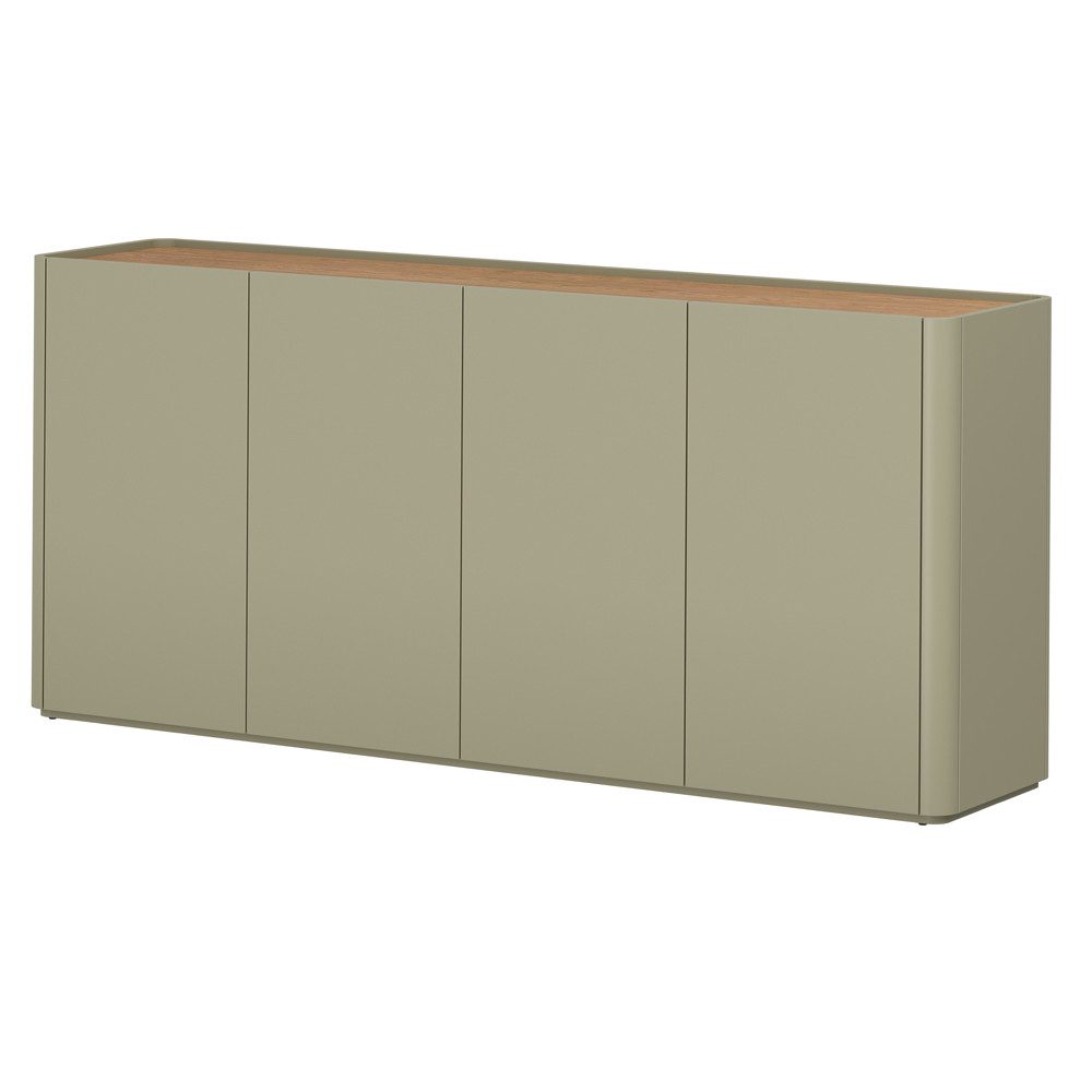 Lomadox Sideboard ELOY-141, Grün Eiche Dekor 200 cm grifflos Softclose
