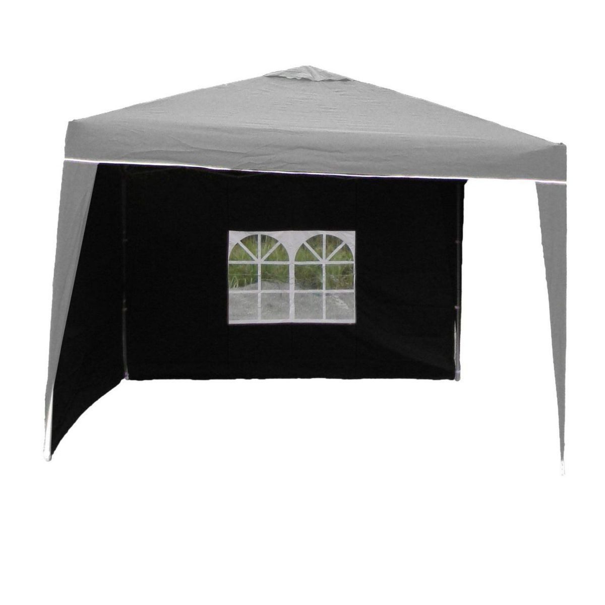Linder Exclusiv GmbH Pavillonseitenteil Gartenzelt Seitenwände 3 x 2m Polyester wasserabweisend mit Fenster, mit Befestigungsschlaufen