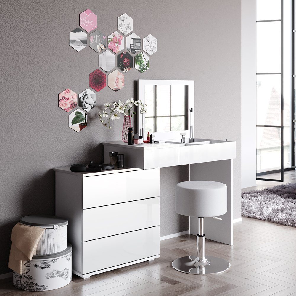Vicco Schminktisch Lotos, Weiß, 117 cm günstig online kaufen