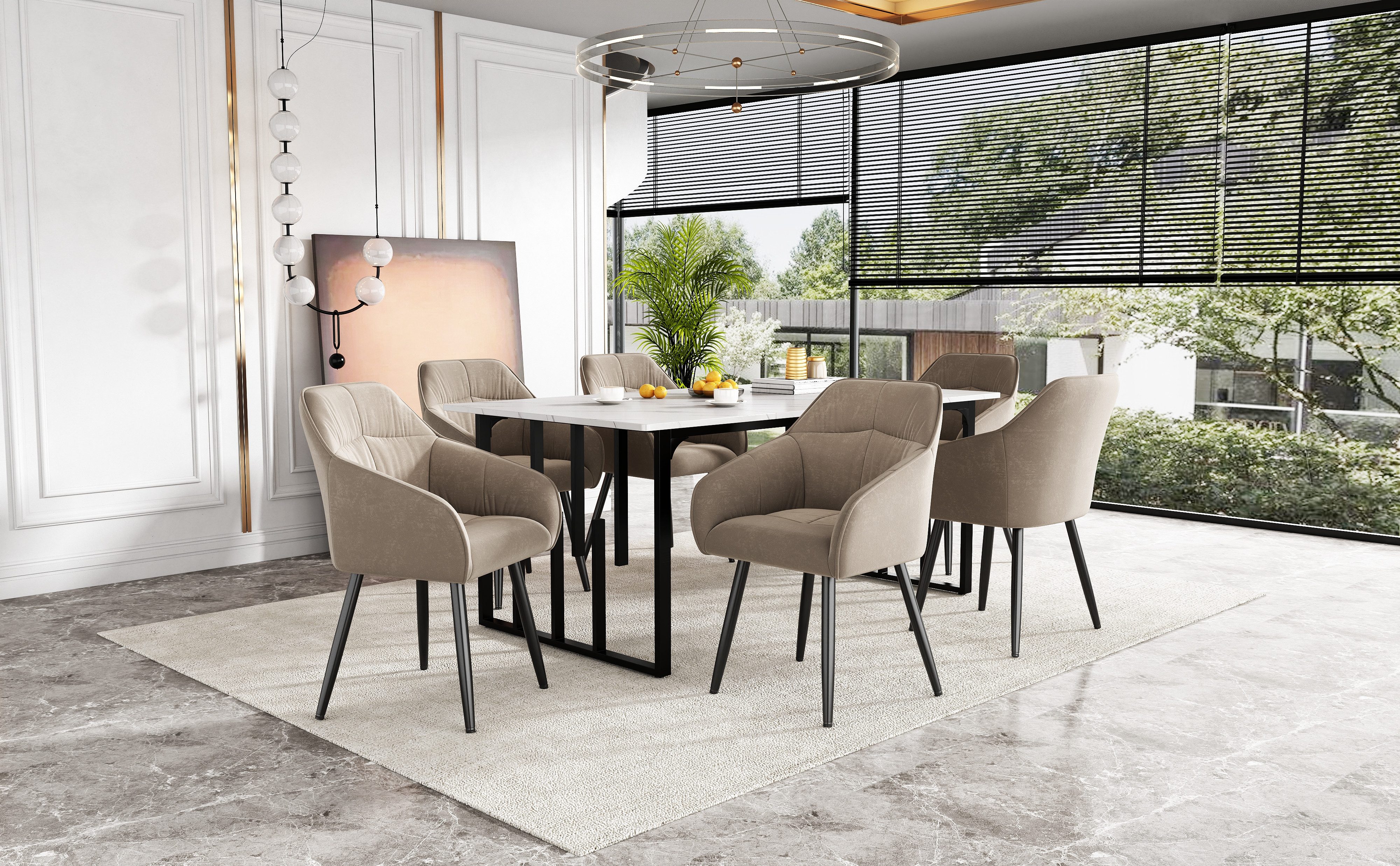 OKWISH Esszimmerstuhl Polsterstuhl (Polsterstuhl mit Metallbeine günstig online kaufen