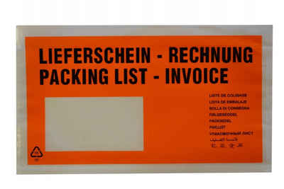 Livepac Office Versandtasche 1000 Lieferscheintaschen / DIN lang / "Lieferschein-Rechnung" / Farbe: