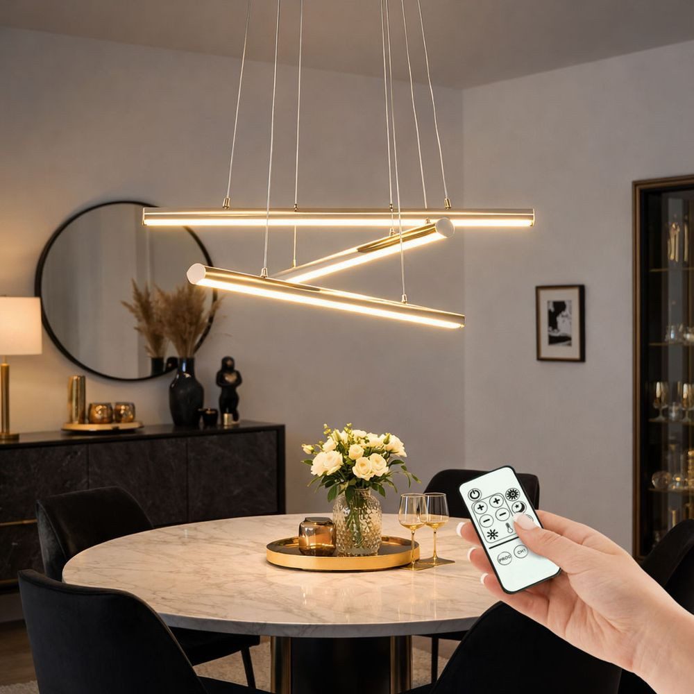 EGLO LED Pendelleuchte, LED-Leuchtmittel fest verbaut, Warmweiß, Hochwertige LED Decken Pendel Hänge Lampe 27W 3 flammig dimmbar