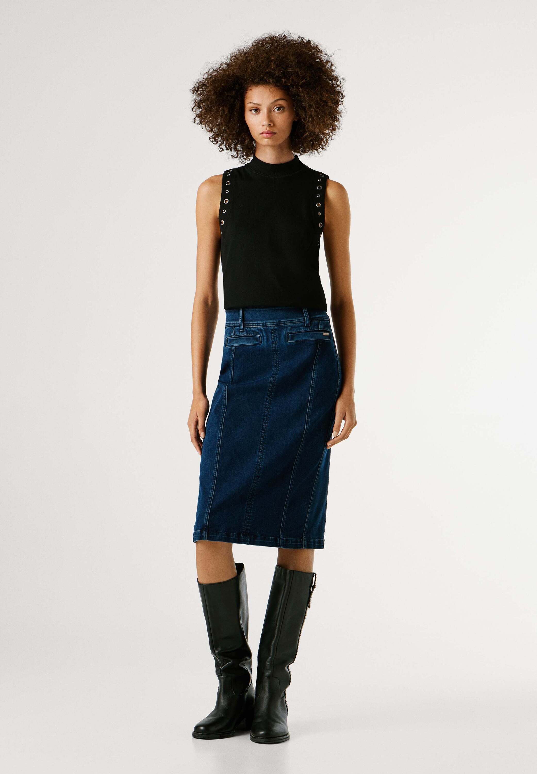 Pepe Jeans A-Linien-Rock skirt MIDI SKIRT HW