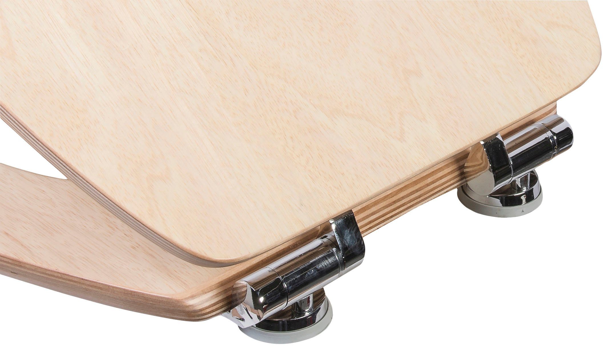 CORNAT WC-Sitz Hochwertiges Echtholz - Kiefer - Absenkautomatik, Komfortables Sitzgefühl - Edle Holz-Optik passt in jedes Badezimmer – Bild 5 von 5