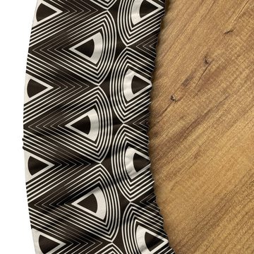 Abakuhaus Tischdecke Rundum-elastische Stofftischdecke, Geometrisch Antike Einfarbige Kunst