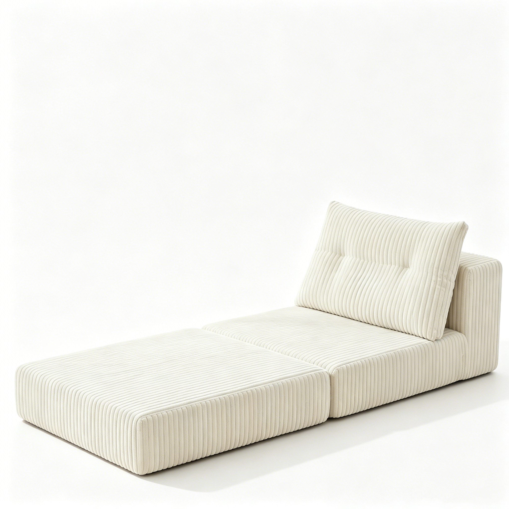 GRAVFORCE Schlafsofa mit Kissen – 3-in-1 Sessel, Rückenstütze, klappbare Matratze, Beige, 1 Teile, 3-in-1-Transformationsdesign