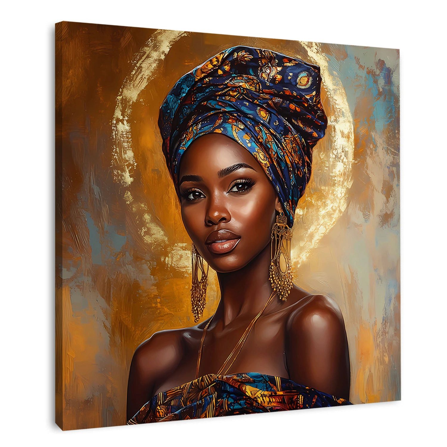 Artedinoi Leinwandbild Afrikanische Frau Porträt Eleganz Leinwandbild Wandbild Kunstdruck XL, Afrikanische Frau, elegant