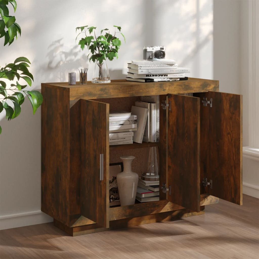 vidaXL Sideboard Sideboard Räuchereiche 92x35x75 cm Holzwerkstoff (1 St) günstig online kaufen