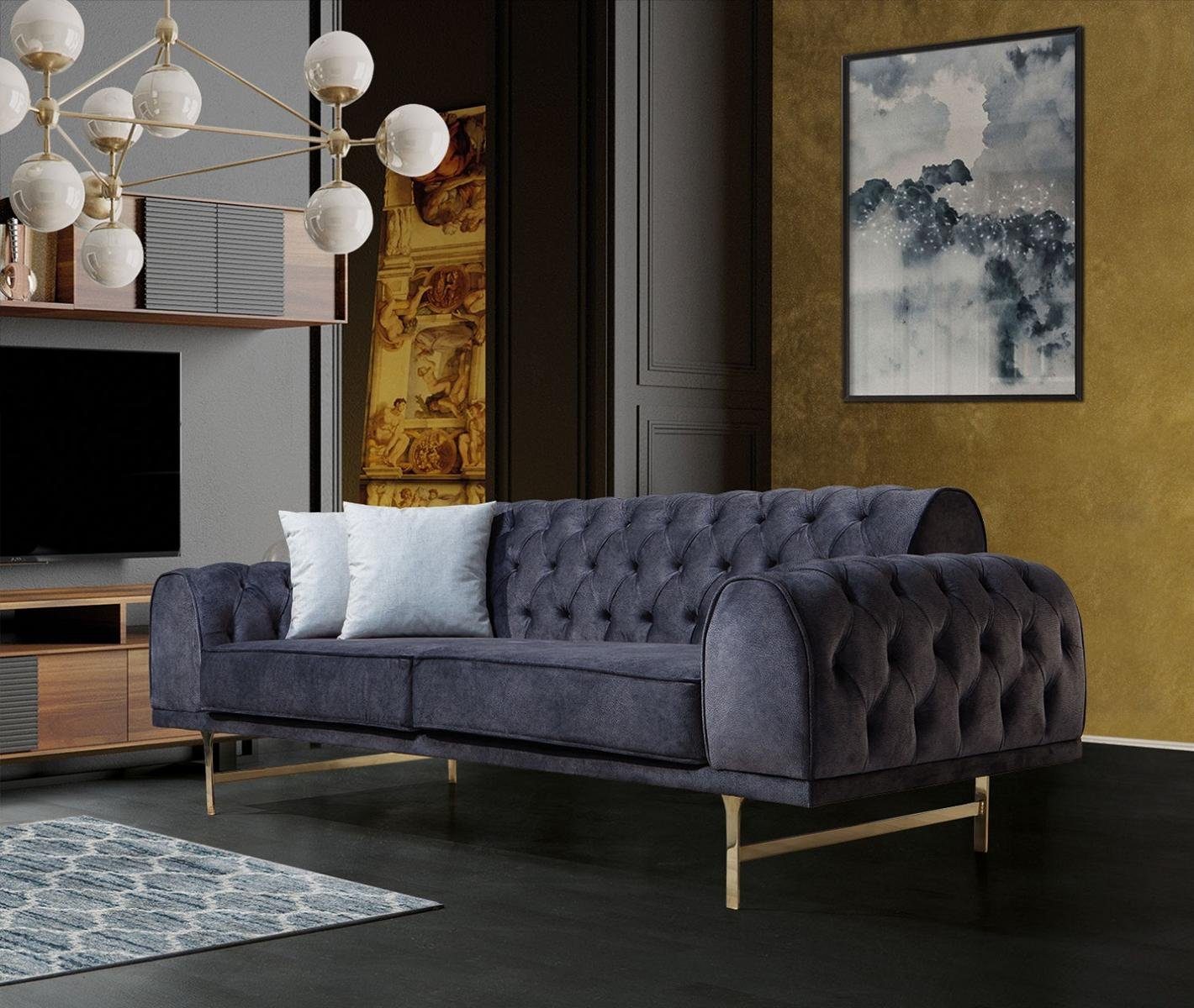 JVmoebel 3-Sitzer Elegante graue Couch mit hochwertiger Polsterschaum-Polsterung, 1 Teile, Made in Europa