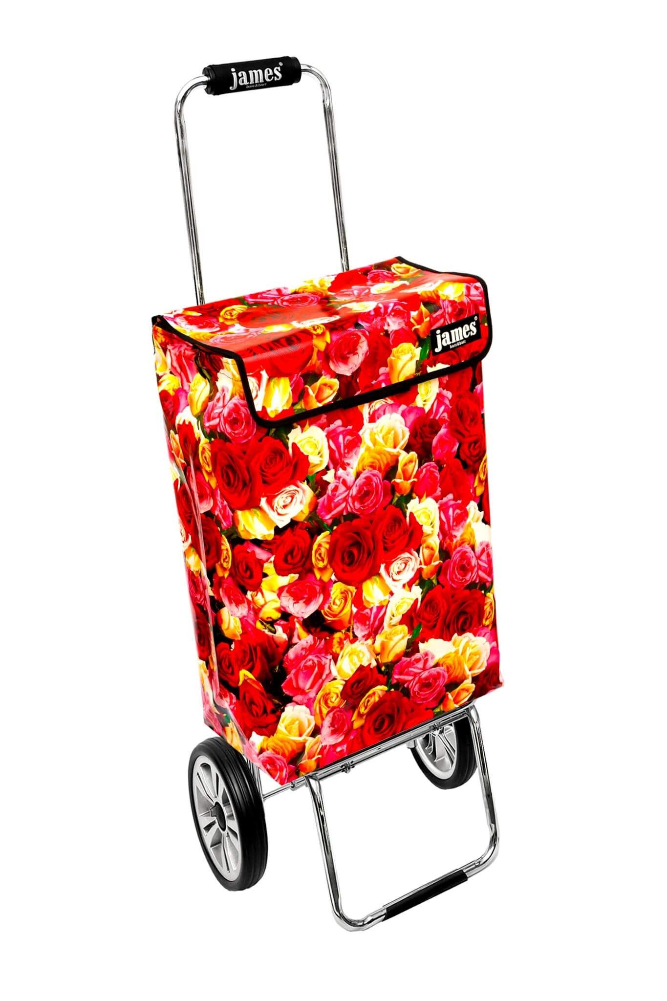 james Einkaufstrolley ROSY stabiler Einkaufswagen mit individuellem Design Handmade in Austria Einkaufsbegleiter mit viel Stauraum tragt 40kg