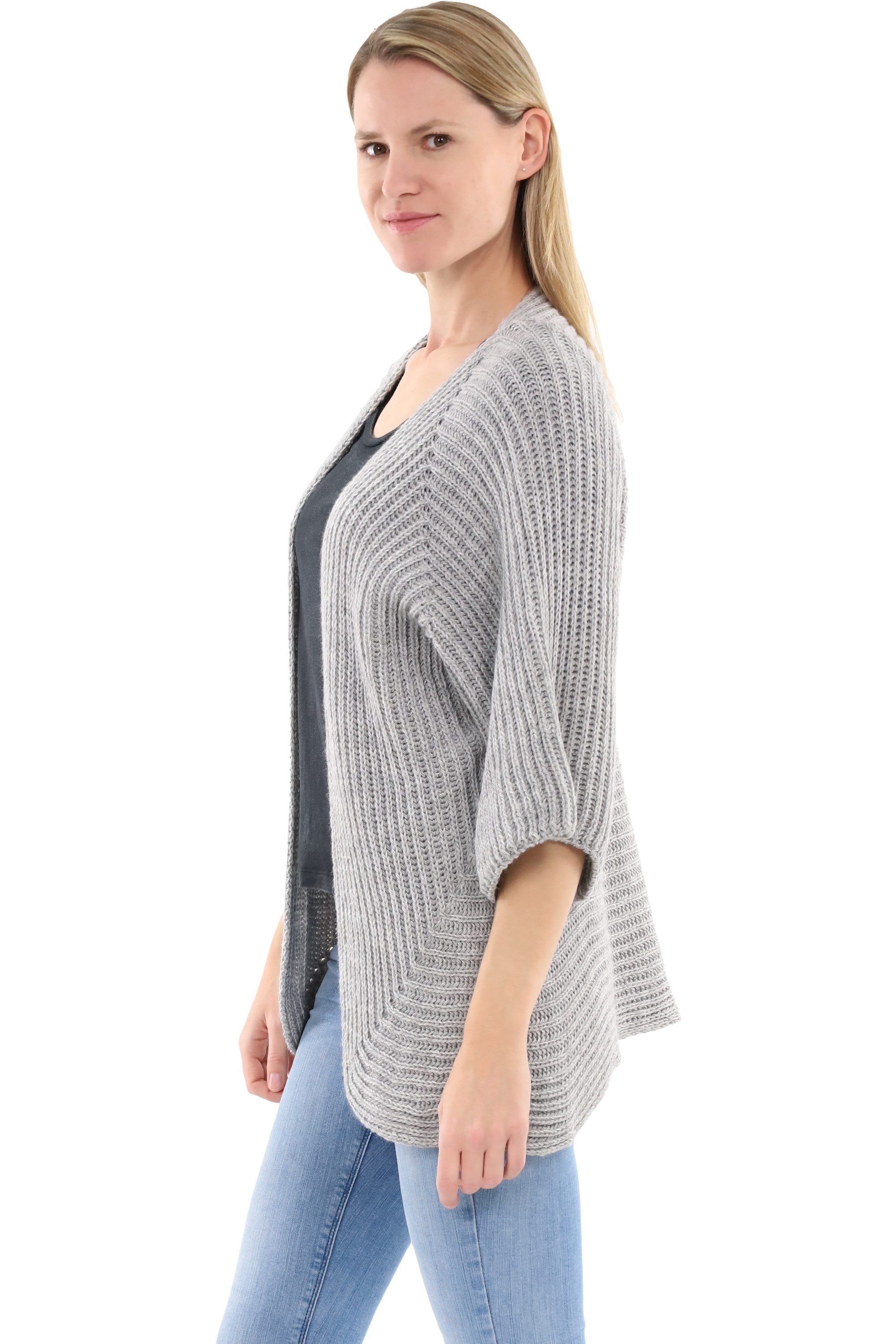 malito more than fashion Cardigan malito Damen Strickjacke, schicker Cardigan, moderne Wolljacke, offene Strick Jacke Einheitsgröße