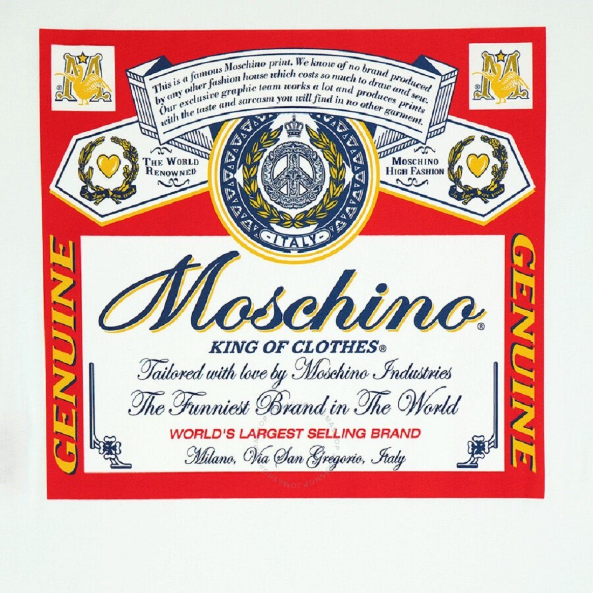 Moschino Print-Shirt Moschino Damen T-Shirt, Clothes Of T-Shirt King Moschino Mod; 3XA0778