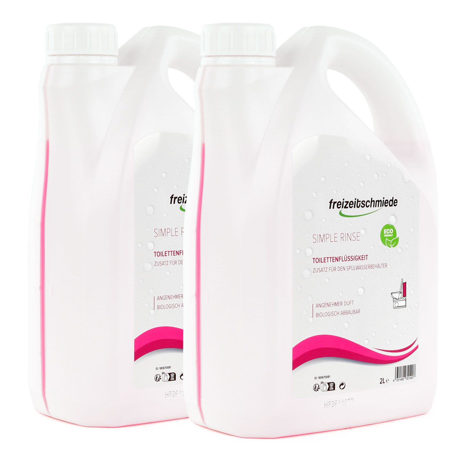 freizeitschmiede 2x Freizeitschmiede Simple Rinse Toiletten Zusatz für Spülbehälter 2L Campingtoilettenreiniger (Fördert die Spülung, Reinigt effektiv, Frischer Duft)