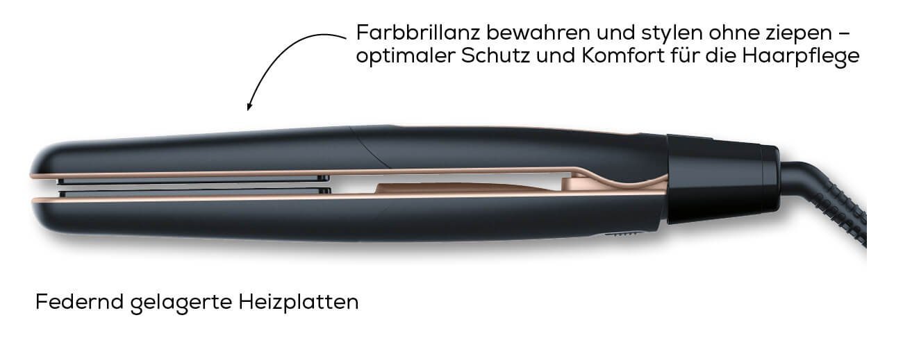 BEURER Glätteisen HS 100 Keramik-beschichtet, Schnellaufheizung 12 sek.