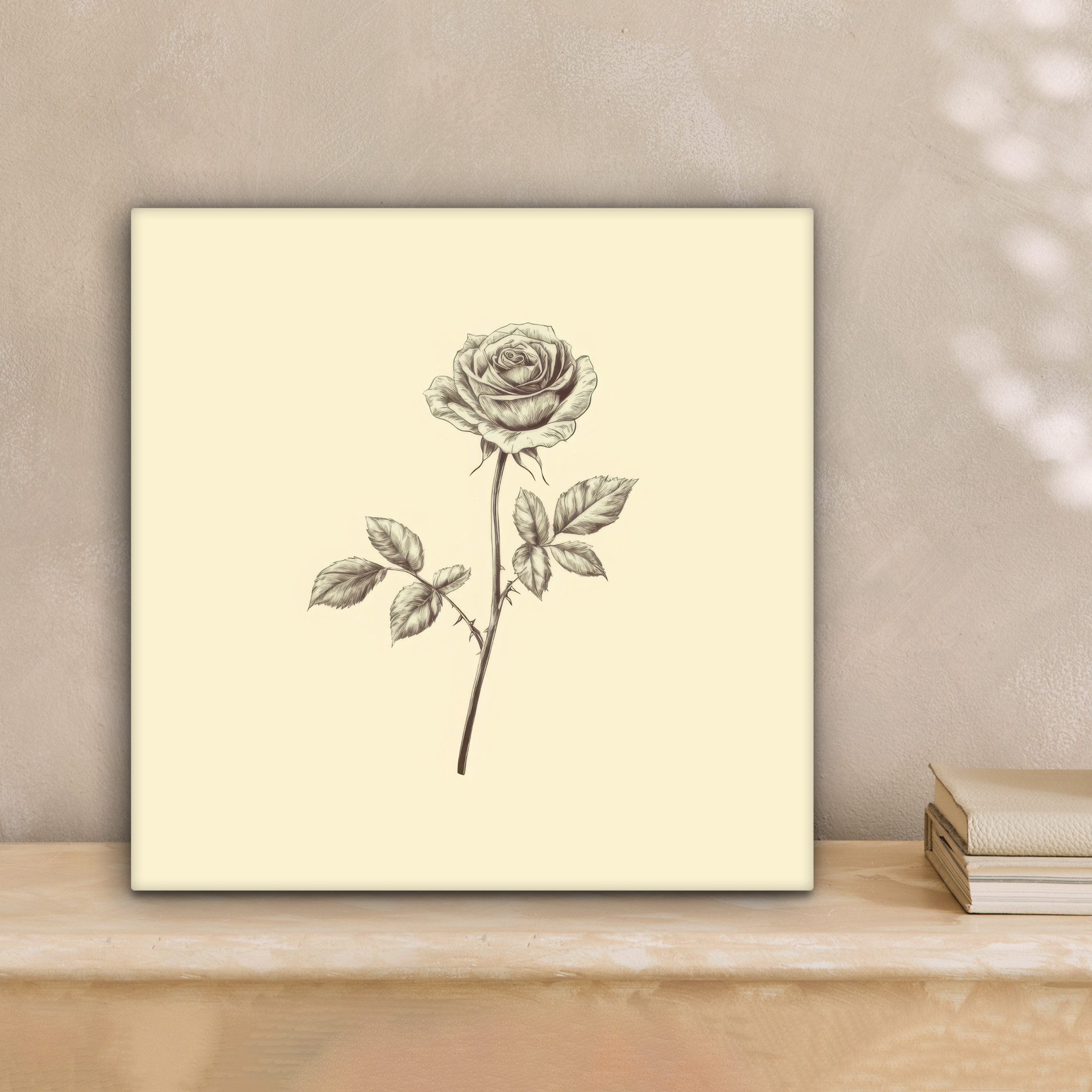 OneMillionCanvasses® Leinwandbild Illustration - Schwarz - Rose, Fotodruck günstig online kaufen