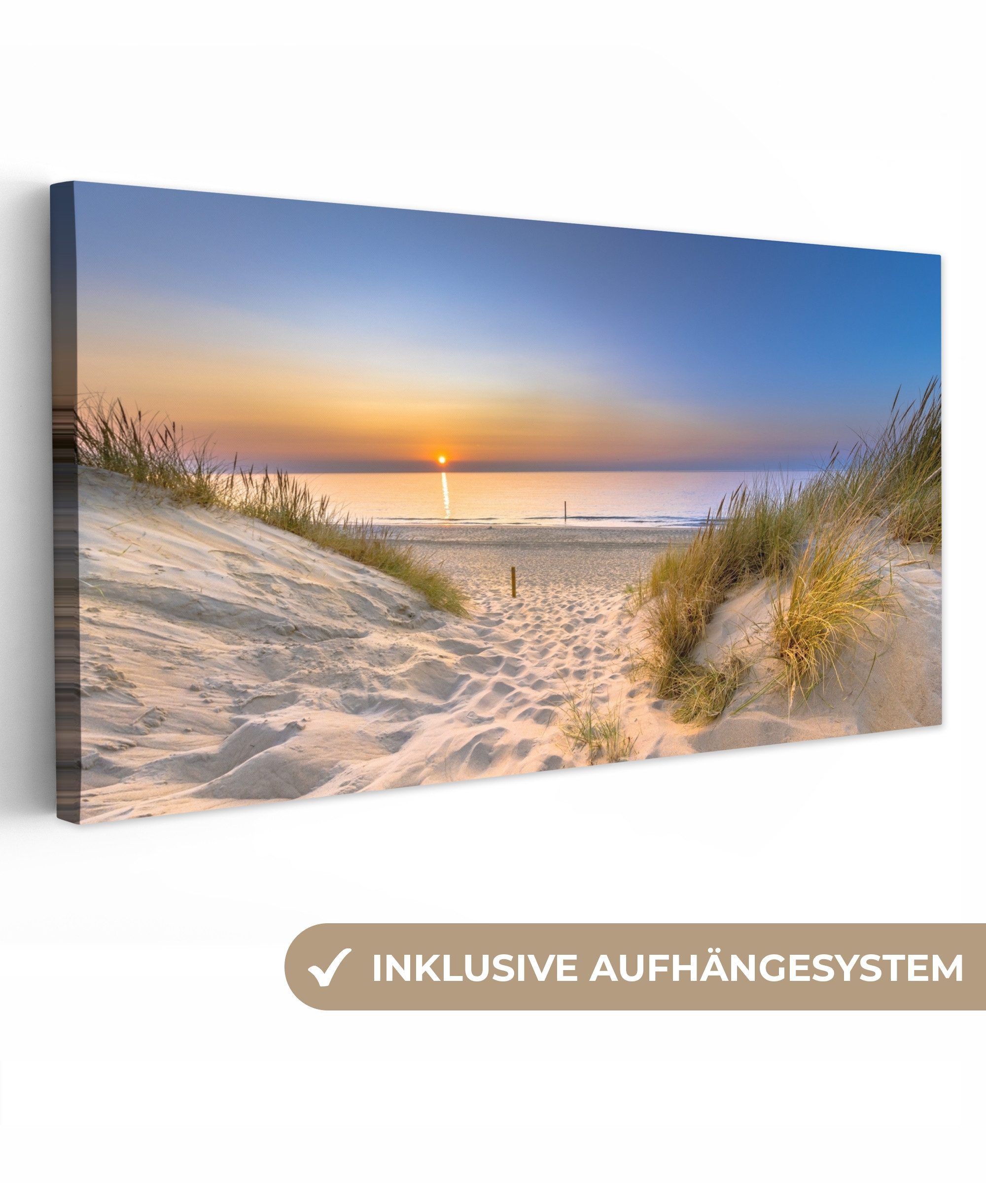 OneMillionCanvasses® Leinwandbild Panorama Düne - Sonnenuntergang günstig online kaufen