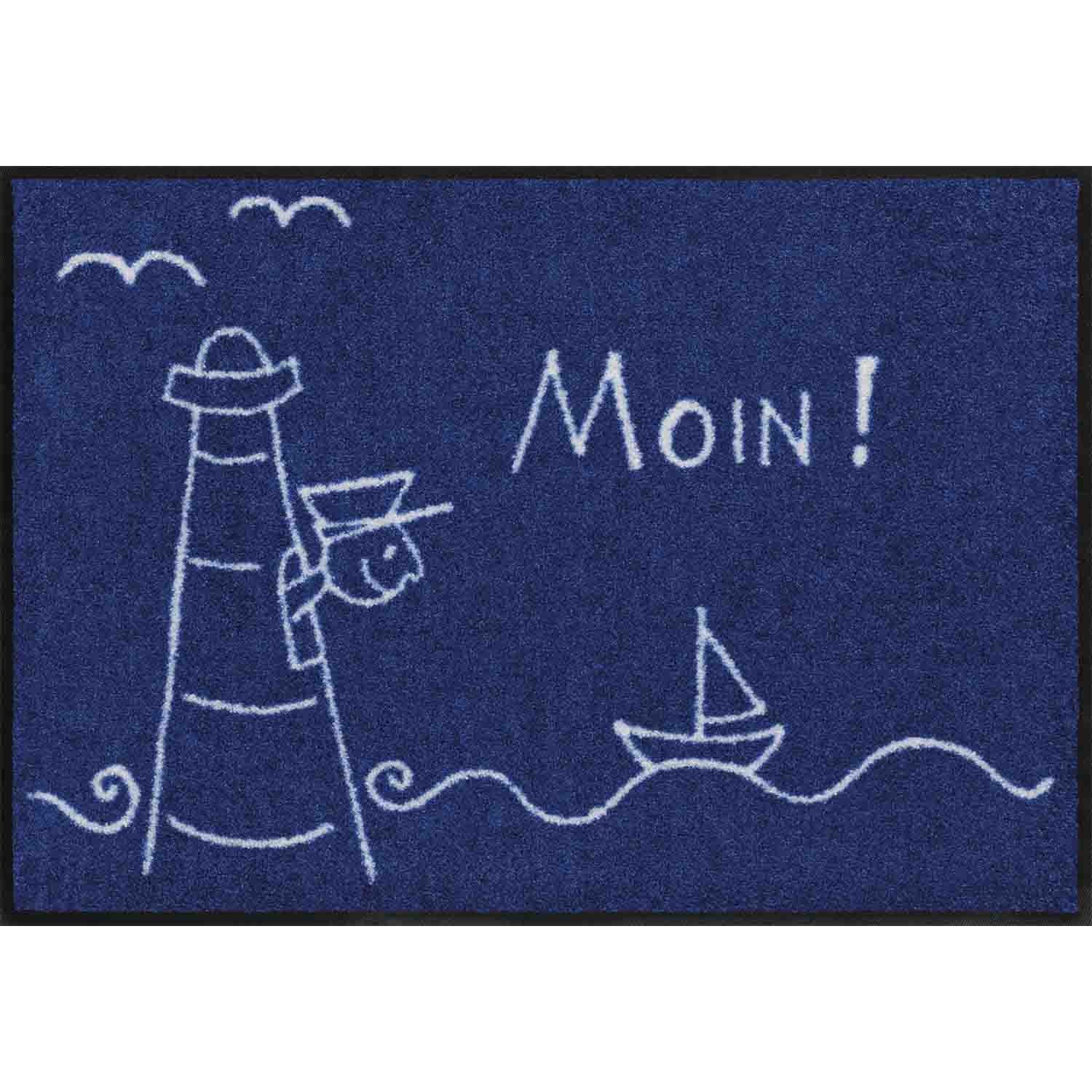 Salonloewe 50x75 waschbar Fußmatte 7 Leuchtturm Salonloewe, weiß Höhe: cm Rechteckig, blau Lighthouse, mm Fußmatte