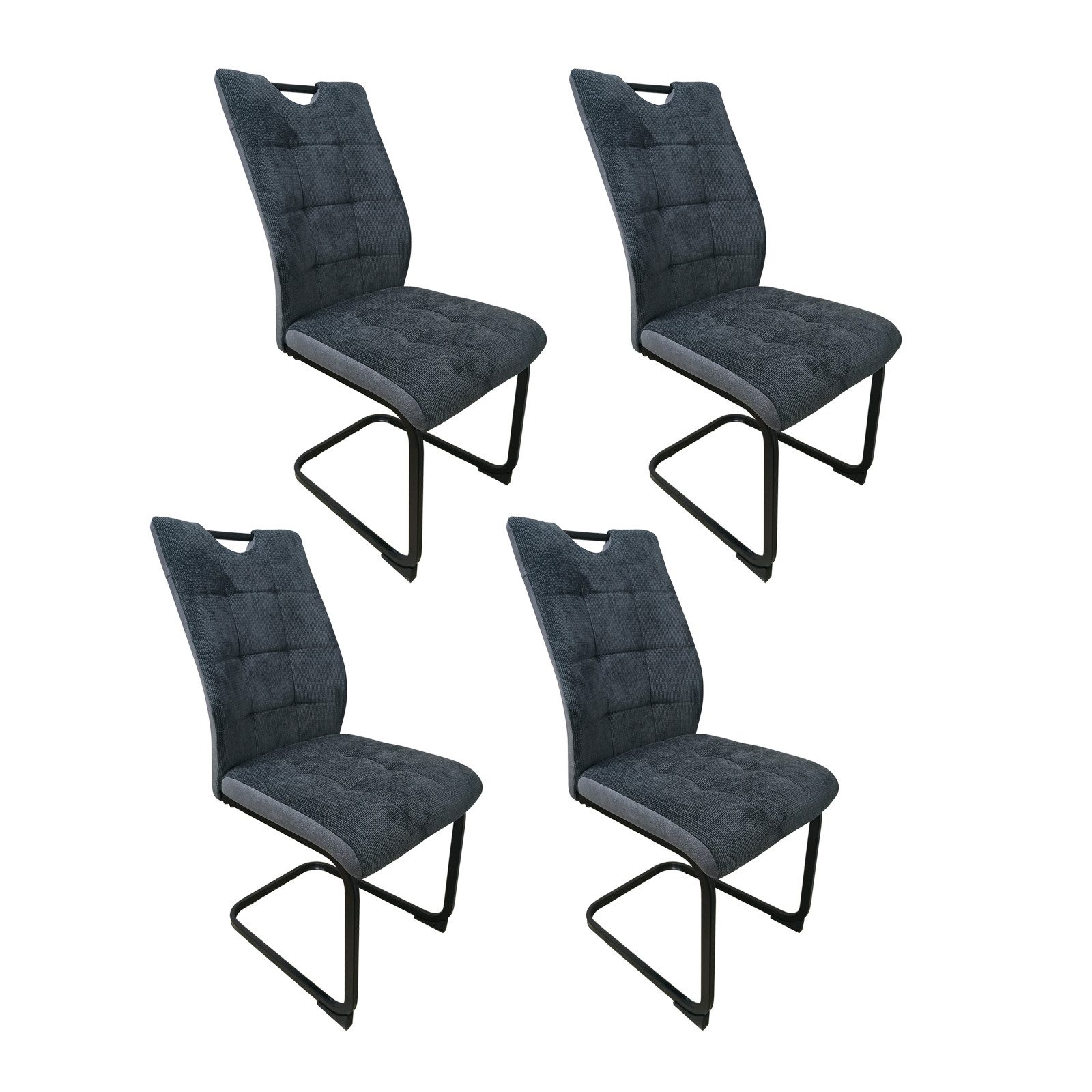 HTI-Living Esszimmerstuhl Schwingstuhl Mateo Grau 4er-Set (Stück, 4 St), Esszimmerstuhl Freischwinger