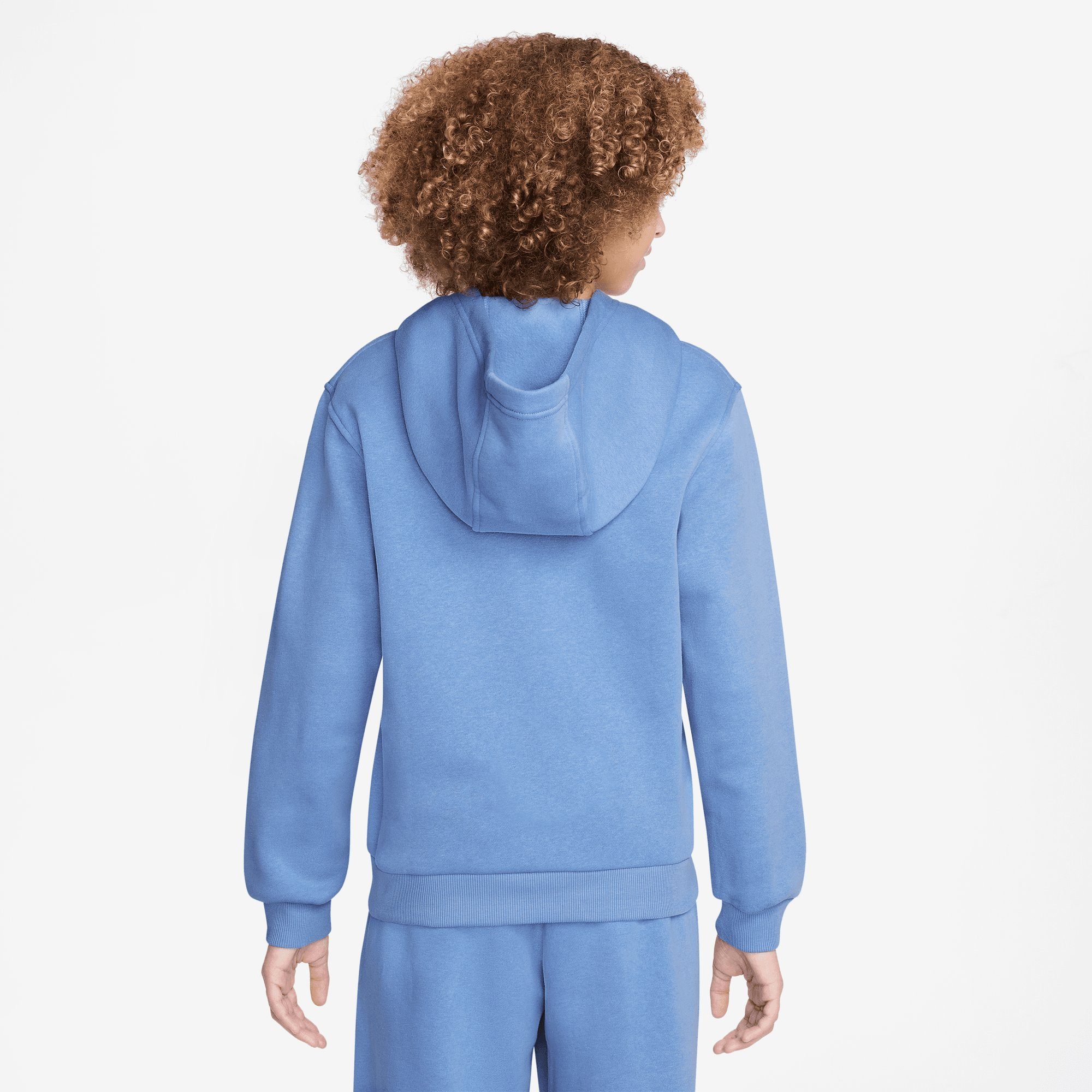 POLAR/WHITE HOODIE CLUB Nike FULL-ZIP KIDS' BIG FLEECE Kapuzensweatjacke Sportswear