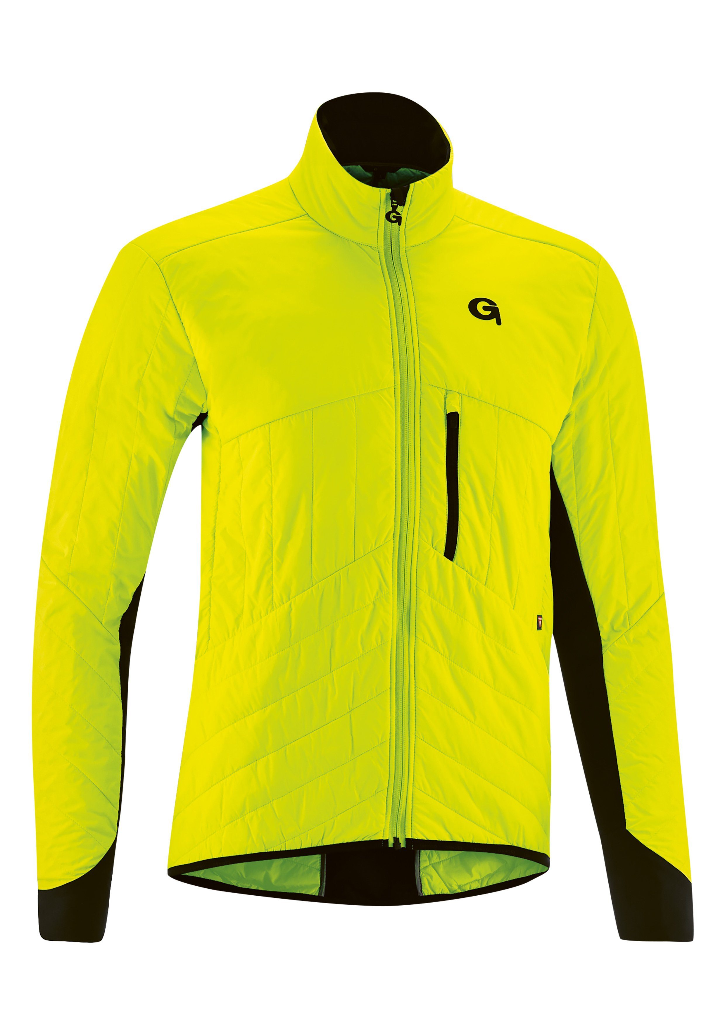 Gonso Fahrradjacke Tomar Herren Primaloft-Jacke, warm, atmungsaktiv und winddicht neongelb