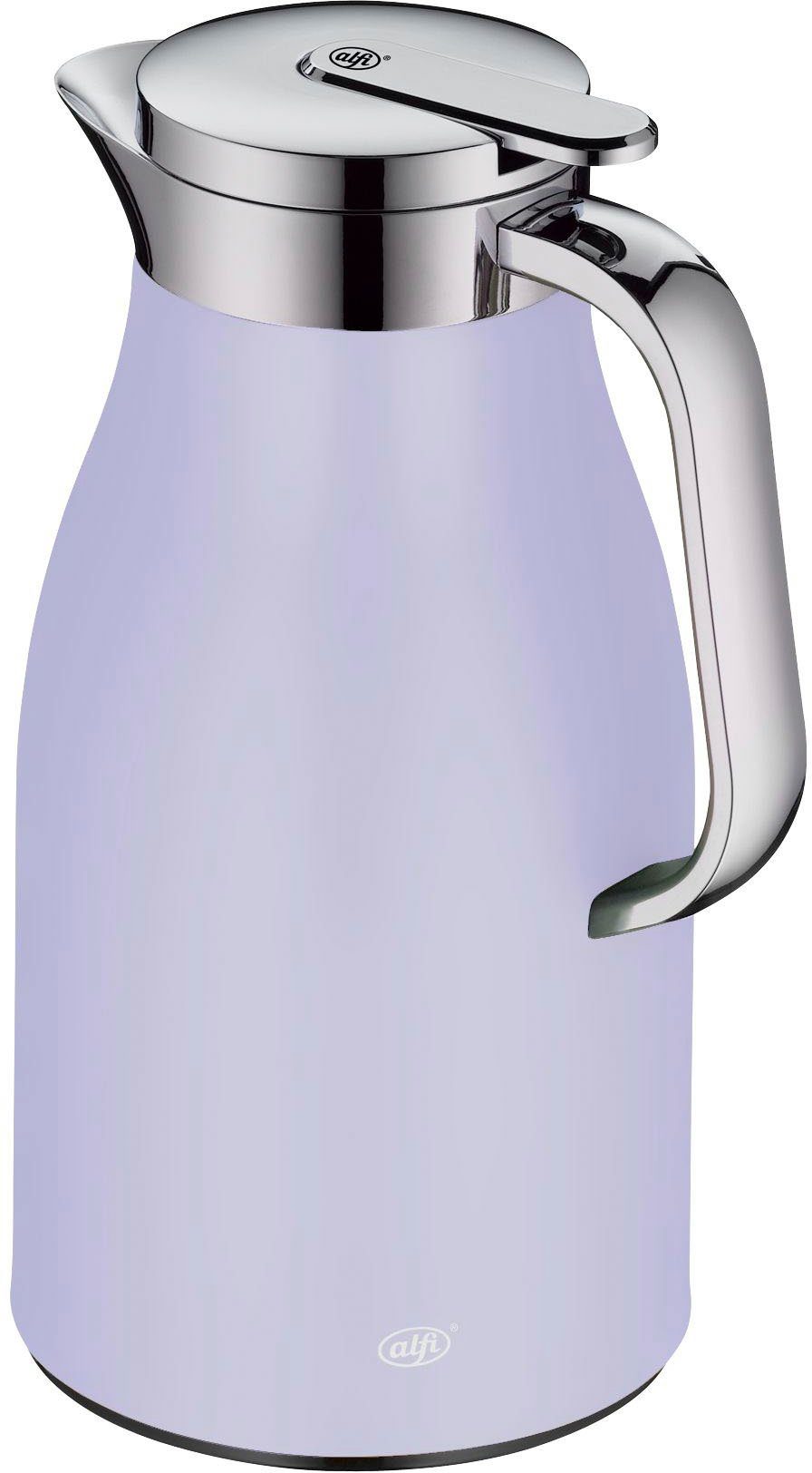 Alfi Isolierkanne SKYLINE, mit Hartglaseinsatz und ergonomischem Griff, 1 l, (1-St), 12h heiß & 24h kalt, Drehverschluss mit bequemem Druckknopf