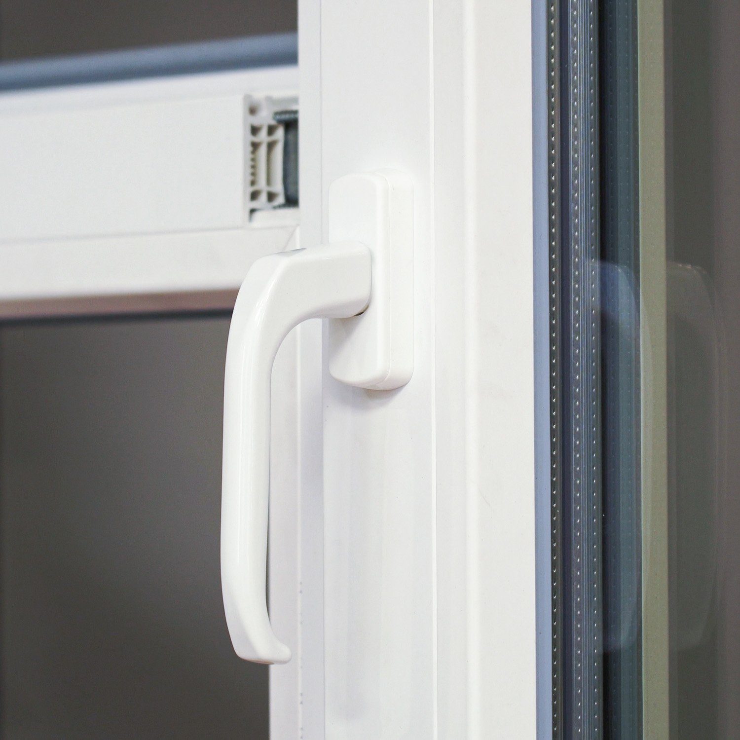 Silisto Fenstergriff Fenstergriffe Aluminium-Druckguss weiß RAL9016 - inkl. Schrauben, (1-tlg., 4-fach Rasterung, inkl. Befestigungsschrauben (5,0 x 40 mm), für Dreh-Kipp- und Kippfenster aus Kunststoff, Aluminium, Holz