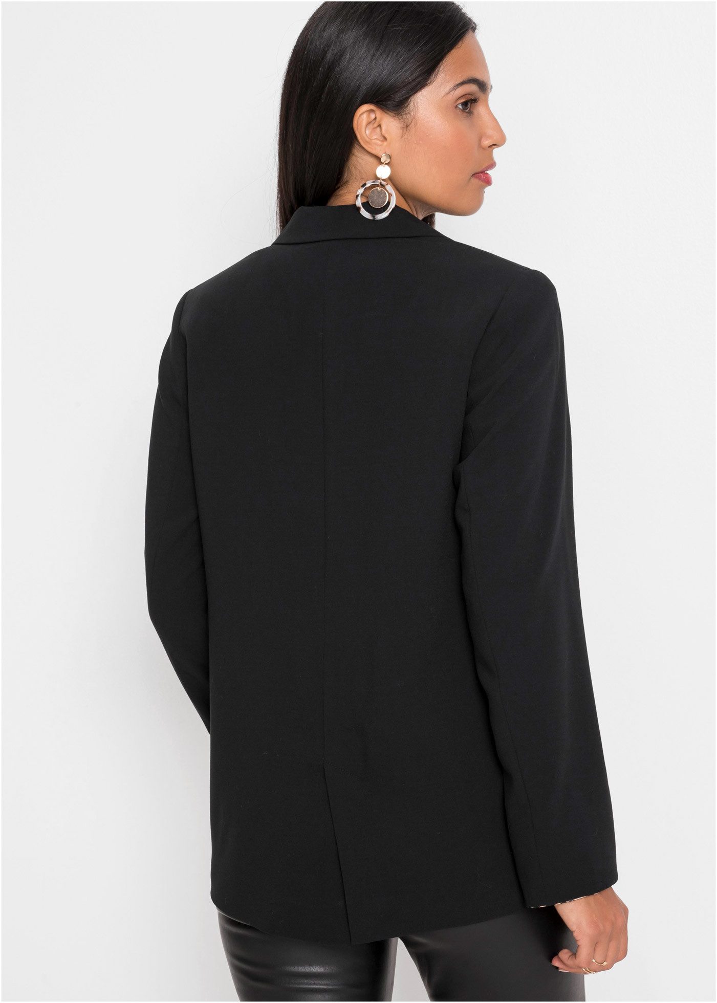 bonprix Longblazer festlicher Stil, bequeme Passform, mit Reverskragen, bedrucktes Futter
