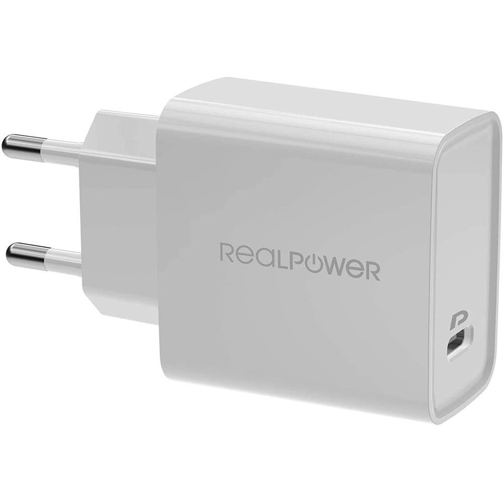 Realpower PC-MagSet Induktions-Ladegerät (20W PD Ladegerät mit 15W Ladepad, 2m magnetisches Kabel)