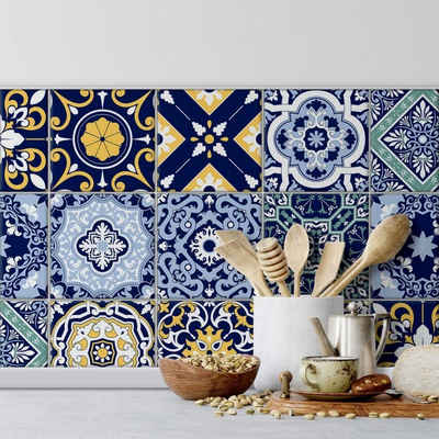 K&L Wall Art Fliesenaufkleber »Fliesenaufkleber selbstklebend Glanz 20X20cm Marokkanische Kachel Küche«