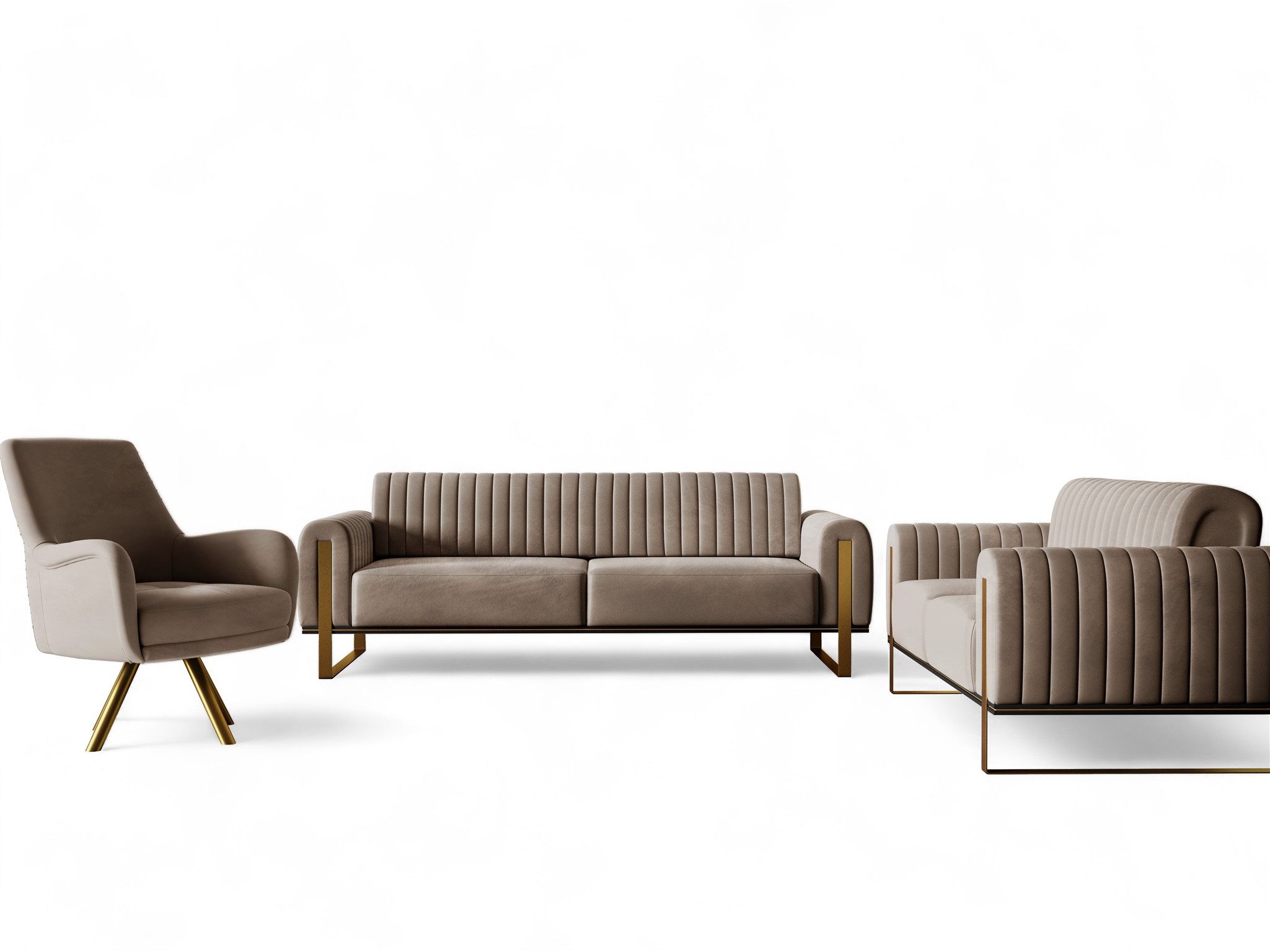 Fun Möbel Polstergarnitur Sofaset Designersofas VALERIE 3-2-1 in Stoff Elis günstig online kaufen