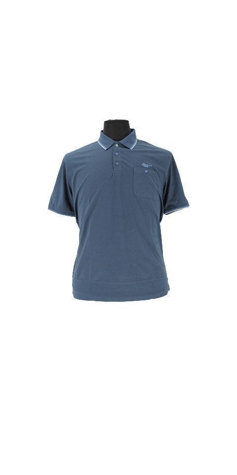 Mode Monte Carlo Poloshirt Polo-Shirt Knopf Marine