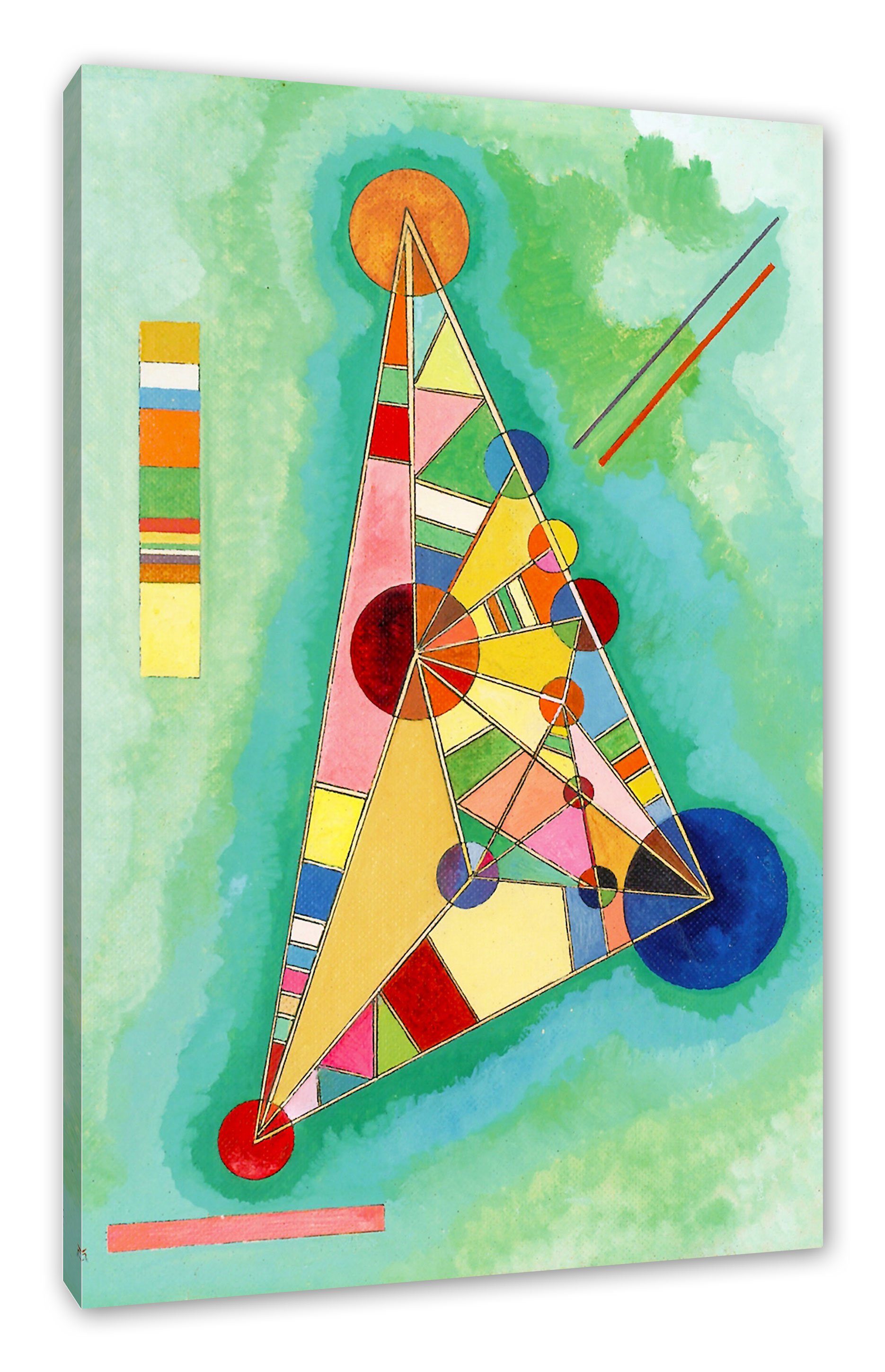 Pixxprint Leinwandbild Wassily Kandinsky - Bunt im Dreieck, Wassily Kandins günstig online kaufen