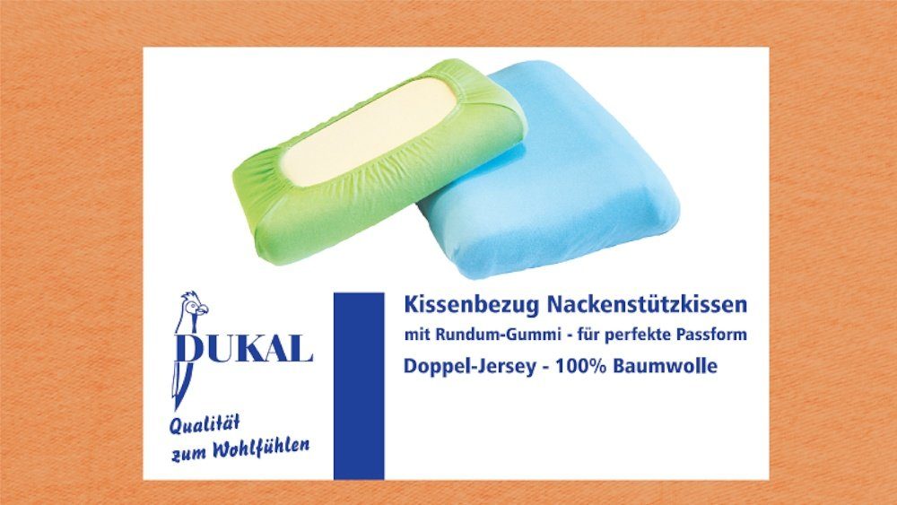 Kissenbezug Schlaraffia Support Geltex Nackenstützkissen, DUKAL (1 Stück), aus hochwertigem Doppel-Jersey, 100% Baumwolle, mit Spannumrandung, Made in Germany Apricot