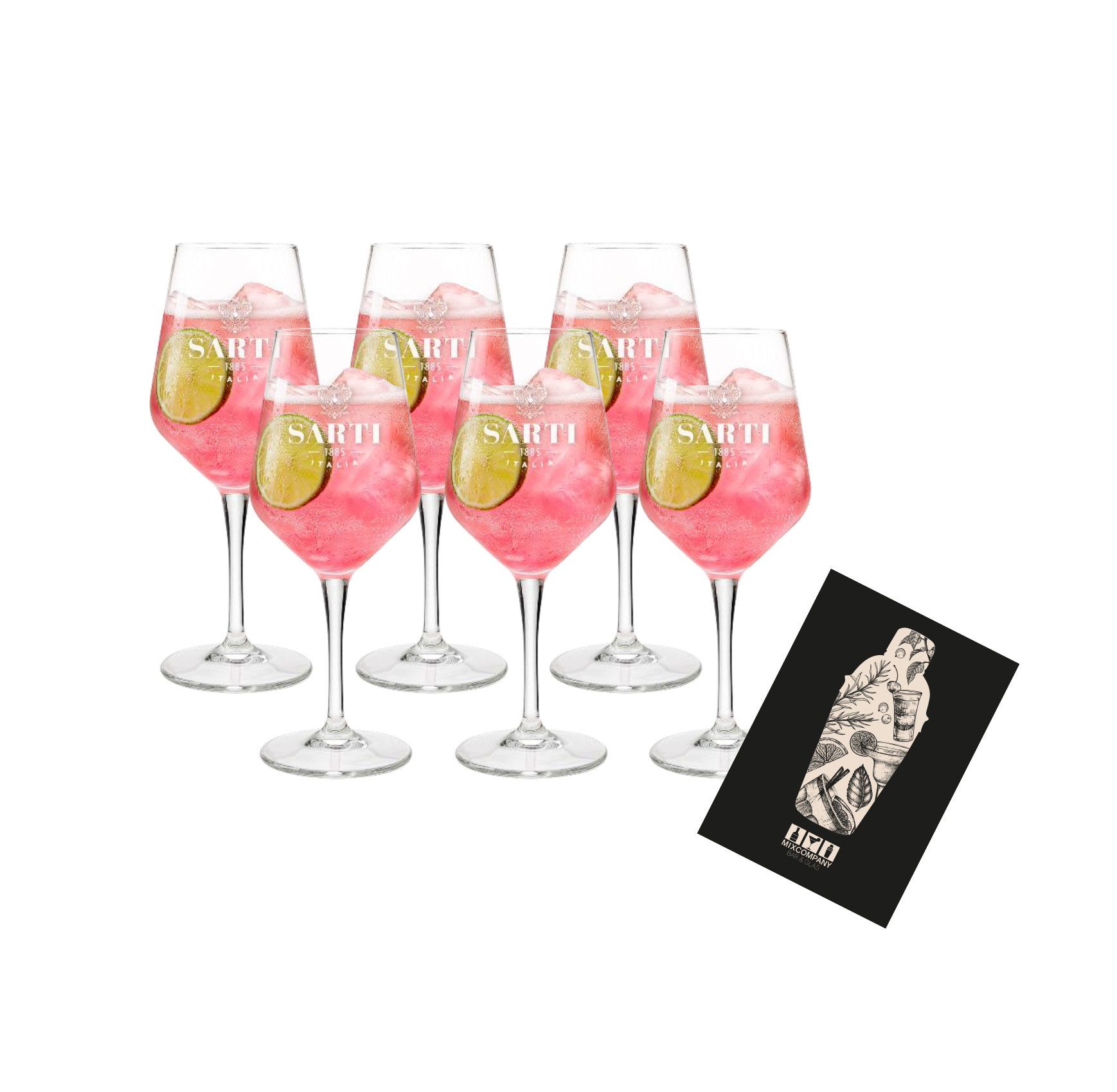 Gläser-Set Sarti Rosa Italia – 6er Set Ballongläser für Aperitifs & Cocktail