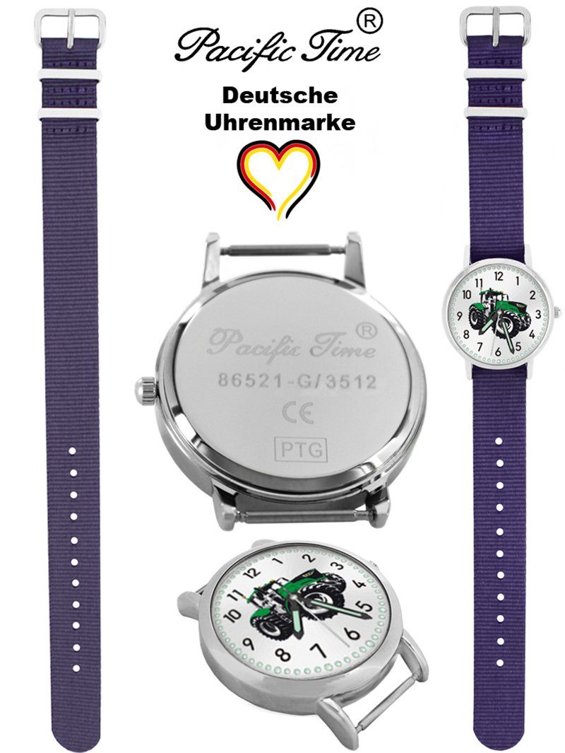 Versand Gratis Mix violett Pacific Traktor und Quarzuhr Design - Kinder Time Wechselarmband, grün Armbanduhr Match