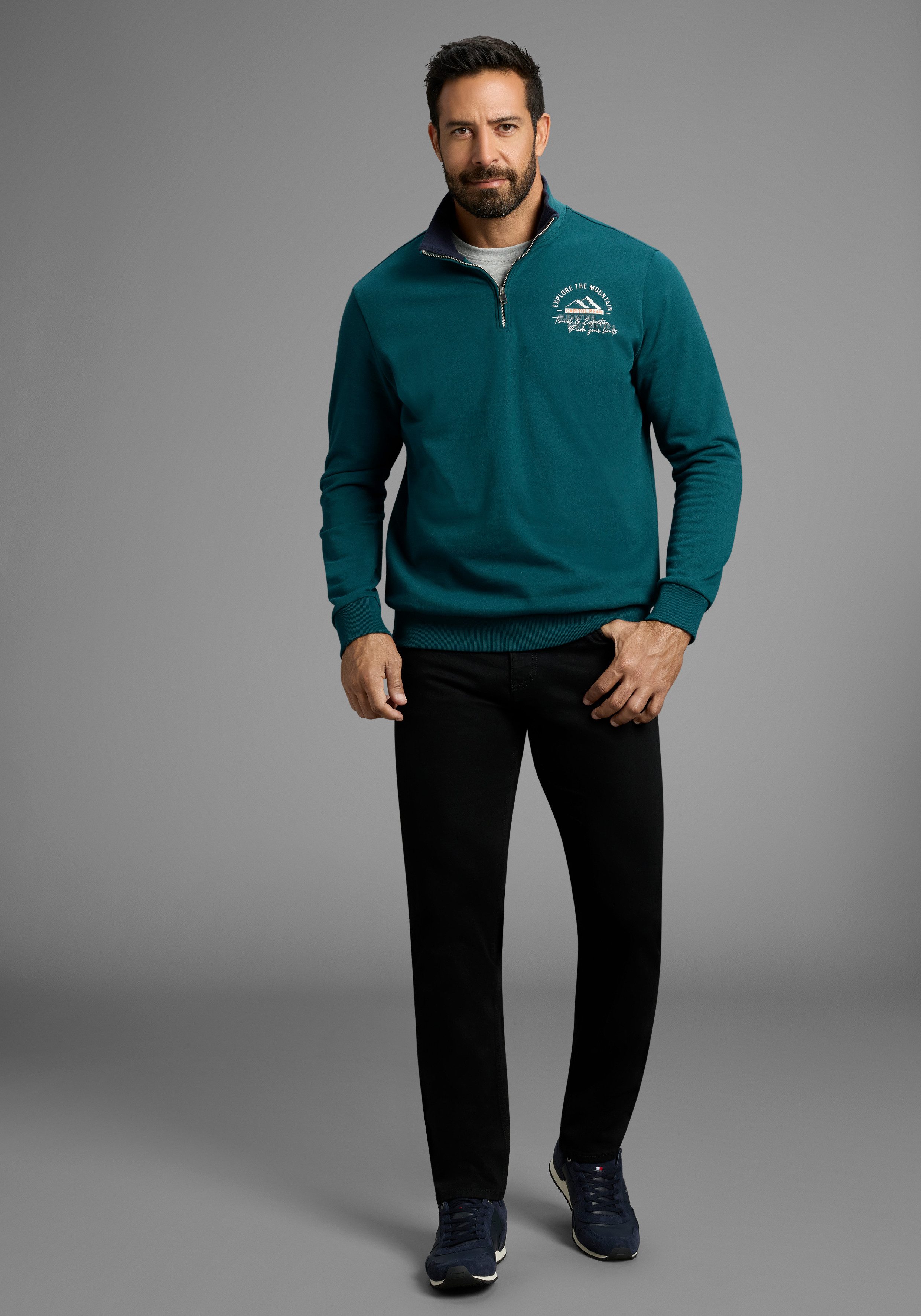 Man's World Sweatshirt mit Kontrastkragen - Neue Farben – Bild 4 von 5