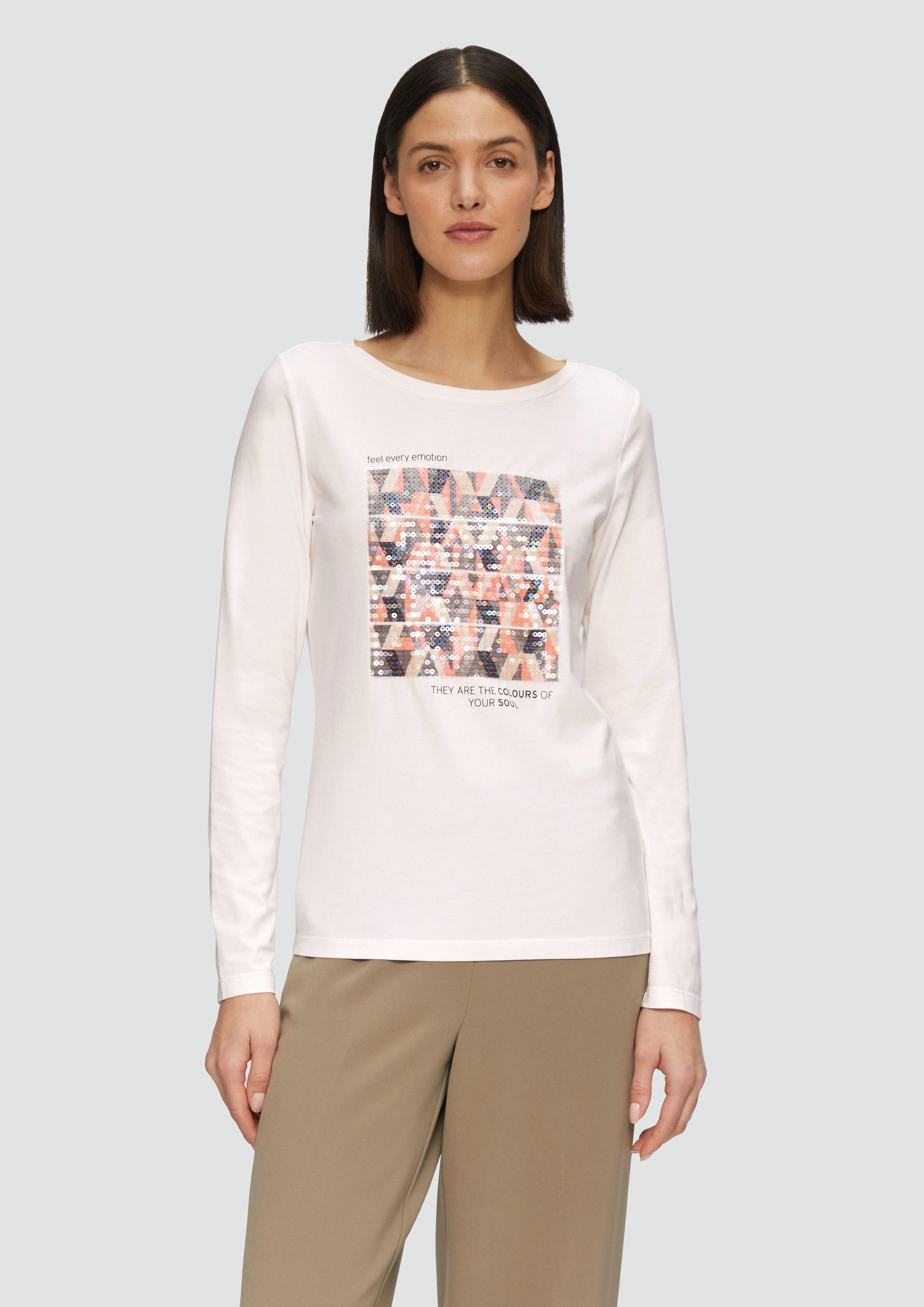 s.Oliver Langarmshirt Langarmshirt mit Frontprint und günstig online kaufen