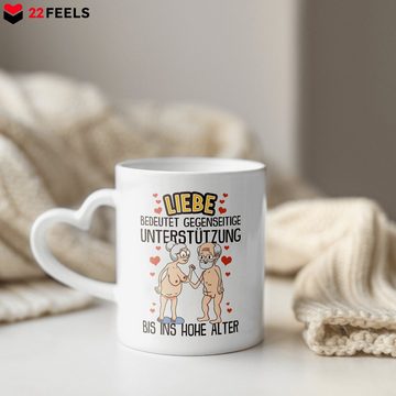 22Feels Tasse Jahrestag Geschenk Ihn Mann Freund Ehemann Kaffetasse 1. Hochzeitstag, Keramik, Made In Germany, Spülmaschinenfest, Herzhenkel