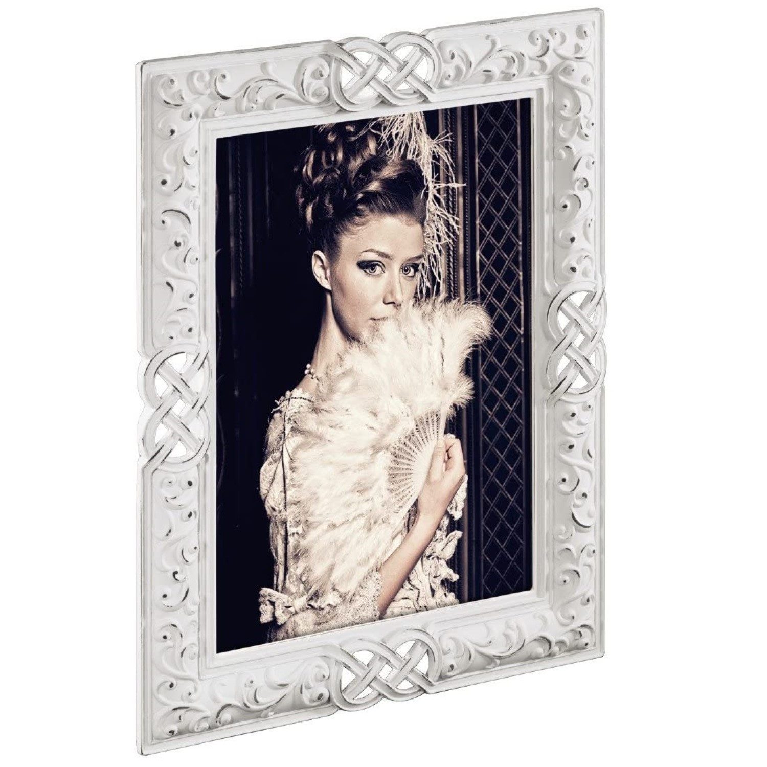 Hama Bilderrahmen Portraitrahmen Barock 10x15cm Foto-Rahmen Weiß, (einzeln) günstig online kaufen