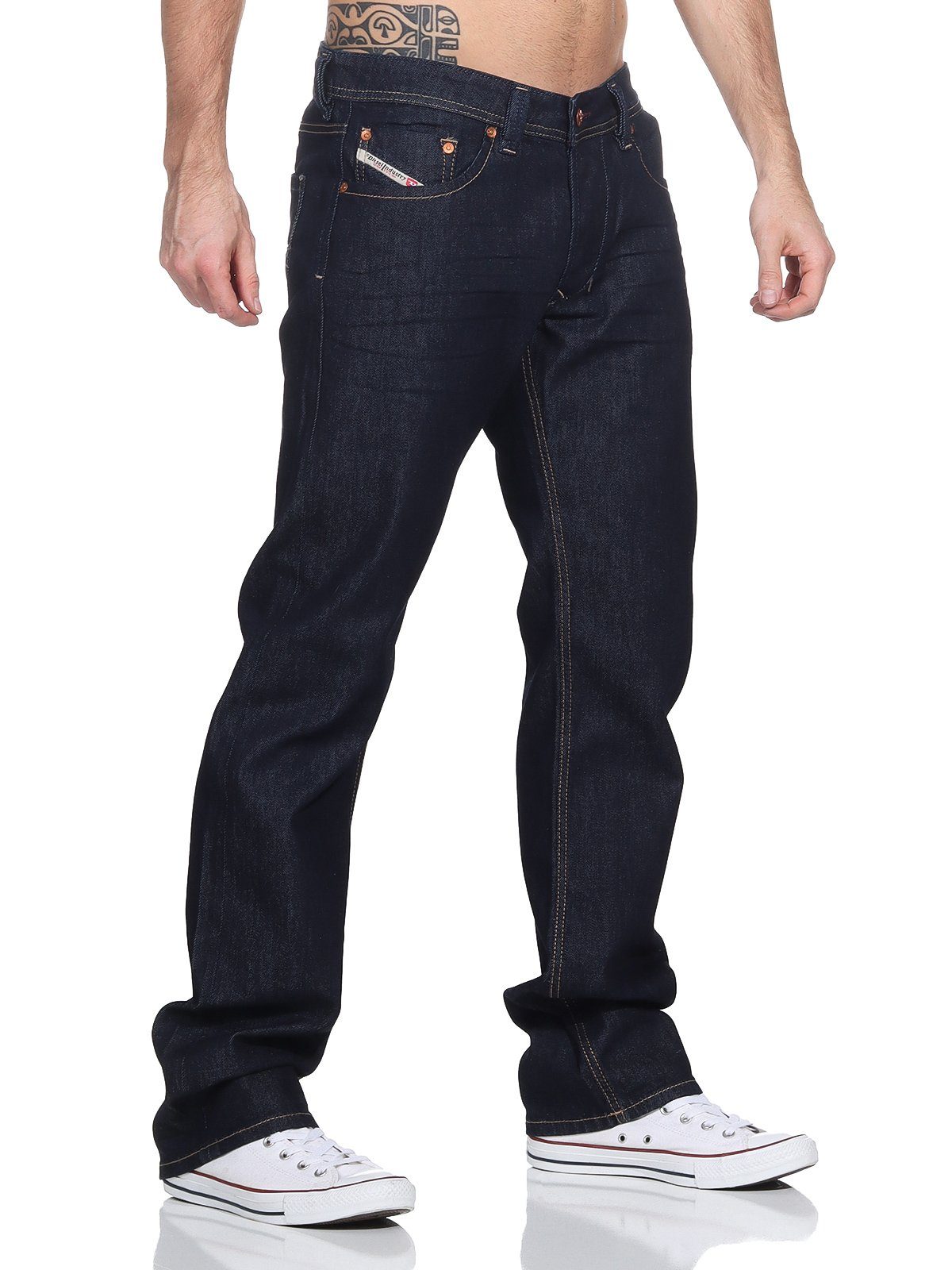 Larkee Gerade Straight Regular Jeans Diesel Herren 084HN Used-Look Jeans Dezenter Diesel