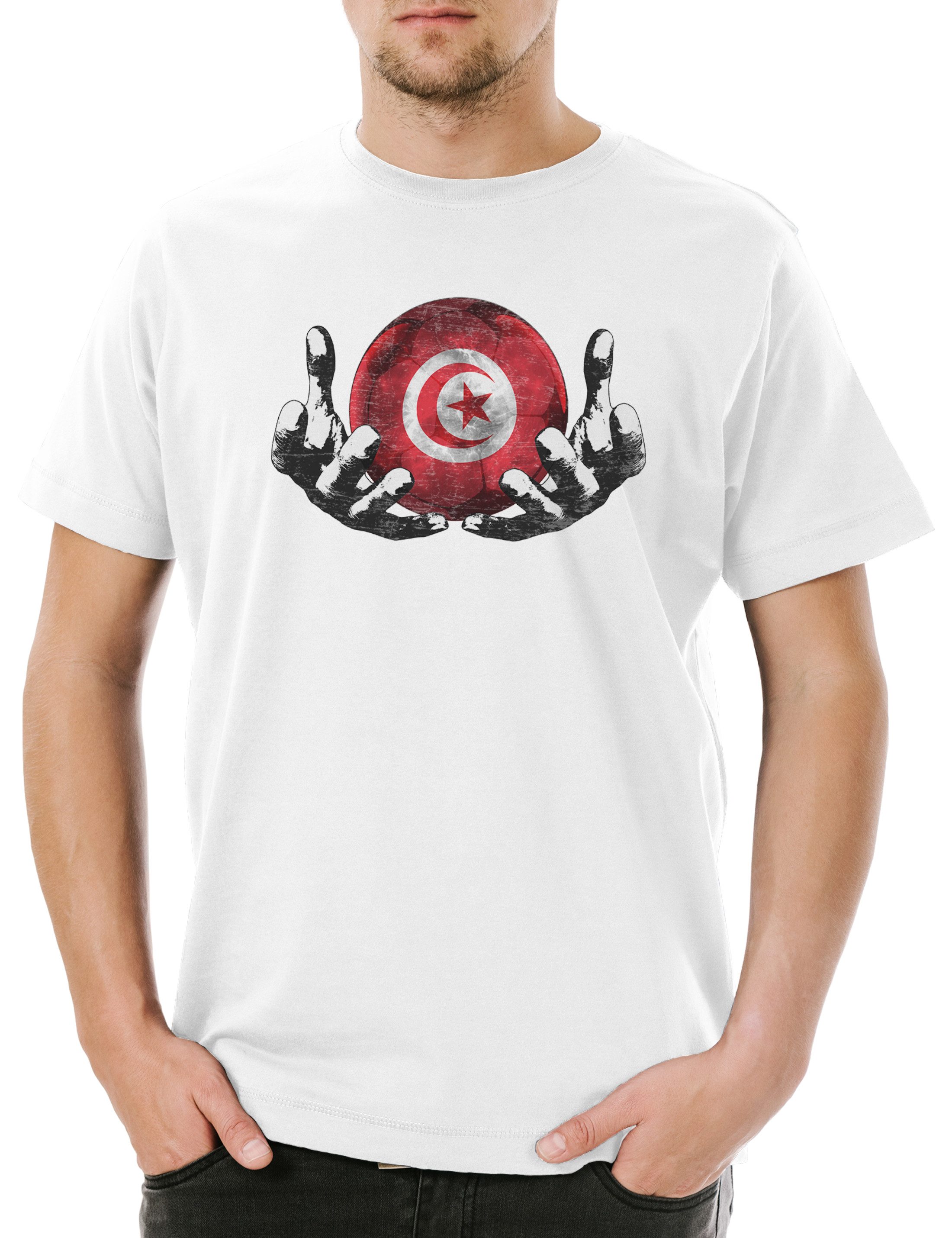 Print-Shirt Tunisia Football Magic Ball Herren T-Shirt Tunesien Tunesisch