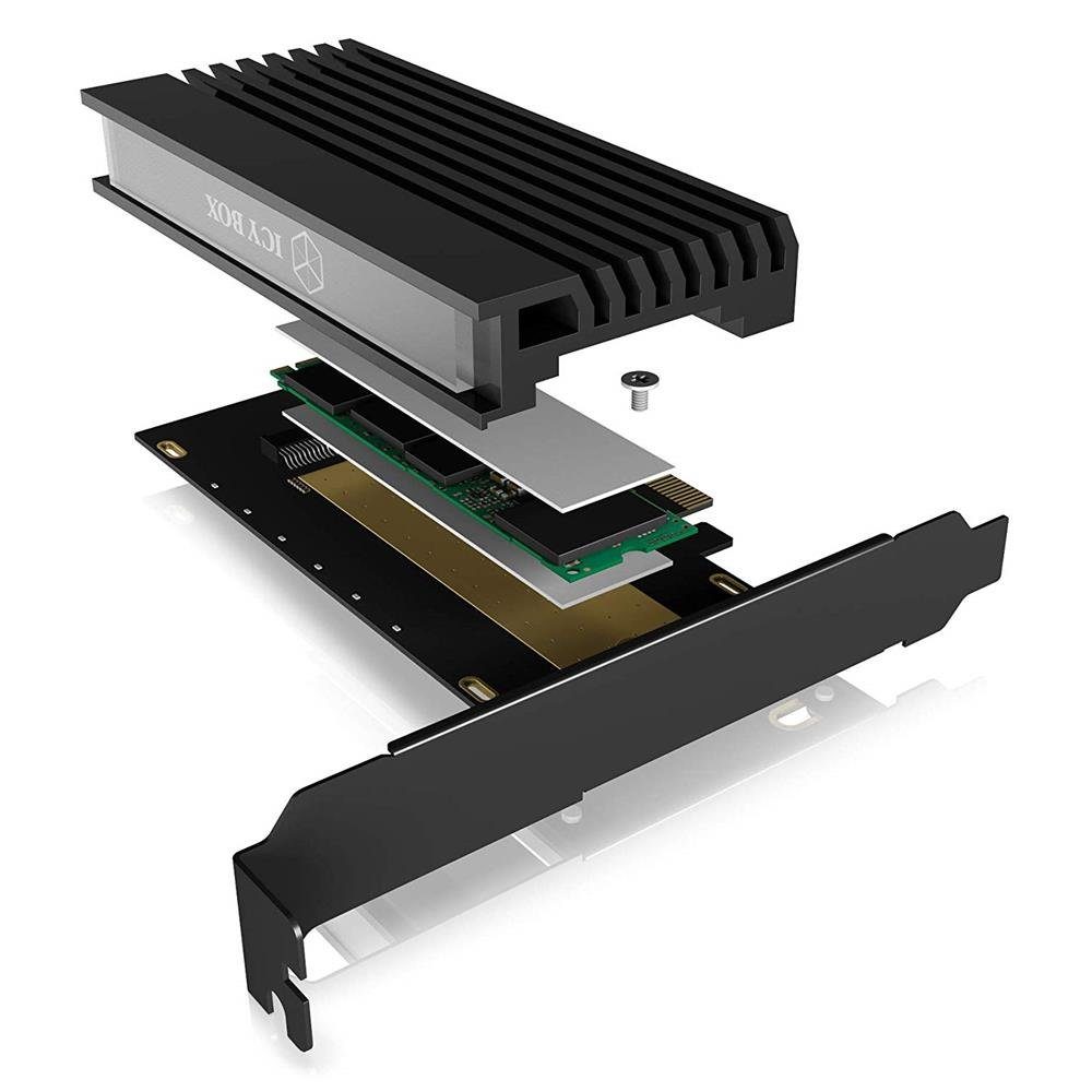 ICY BOX IB-PCI214M2-HSL Netzwerk-Adapter, PCIe Erweiterungskarte mit M.2 M-Key Sockel, für eine M.2 NVMe SSD