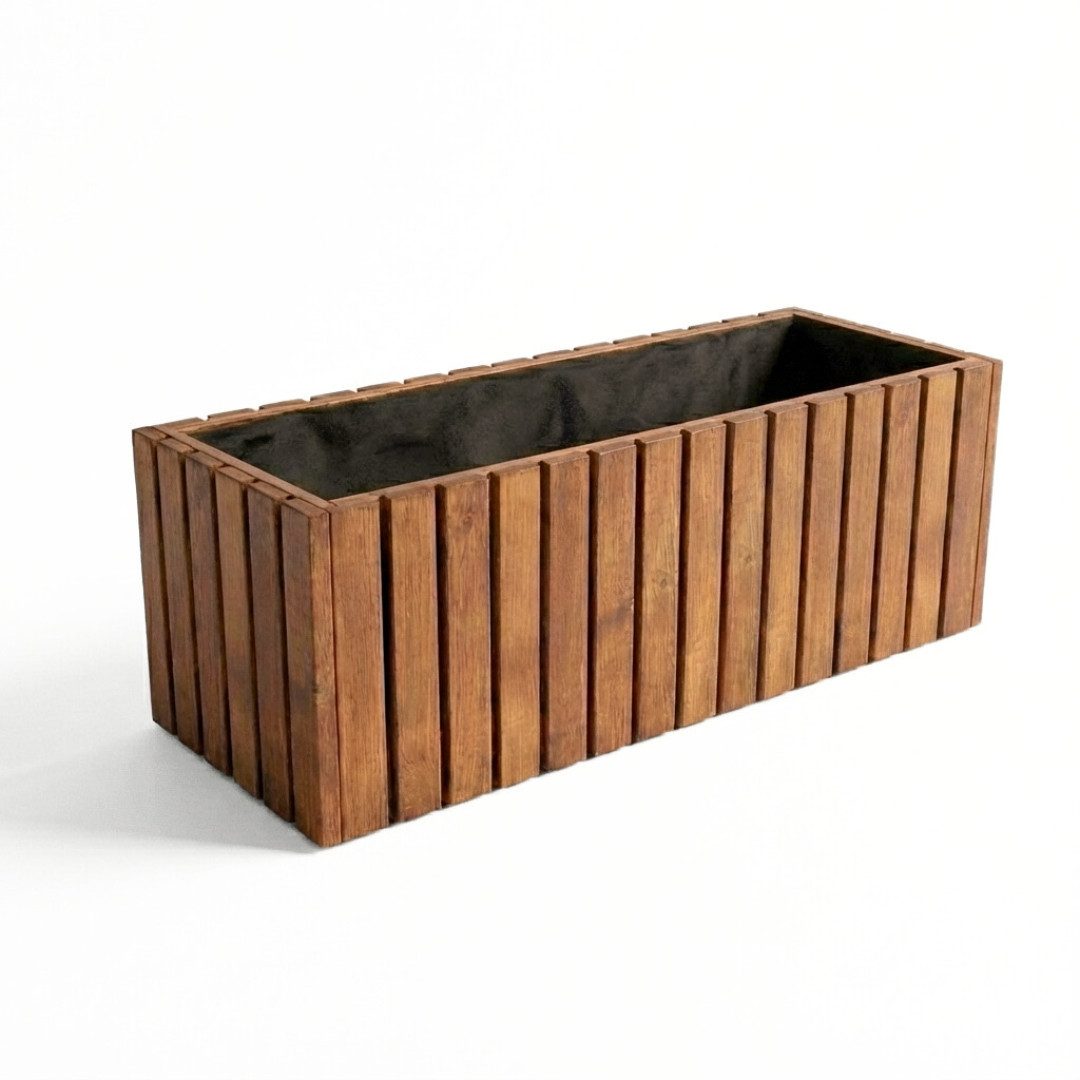 Mega-Holz Pflanzkübel Pflanzkübel Holz TAVO35 - Kiefer Blumenkasten für außen, massiv groß, 34/64/99/116x37x35 cm (BxTxH), Imprägniert, stabil